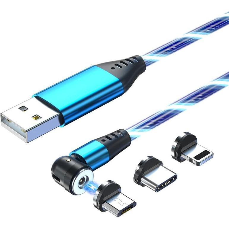 Cable de carga magnético Reflex Power 1M 3-en-1 con LED