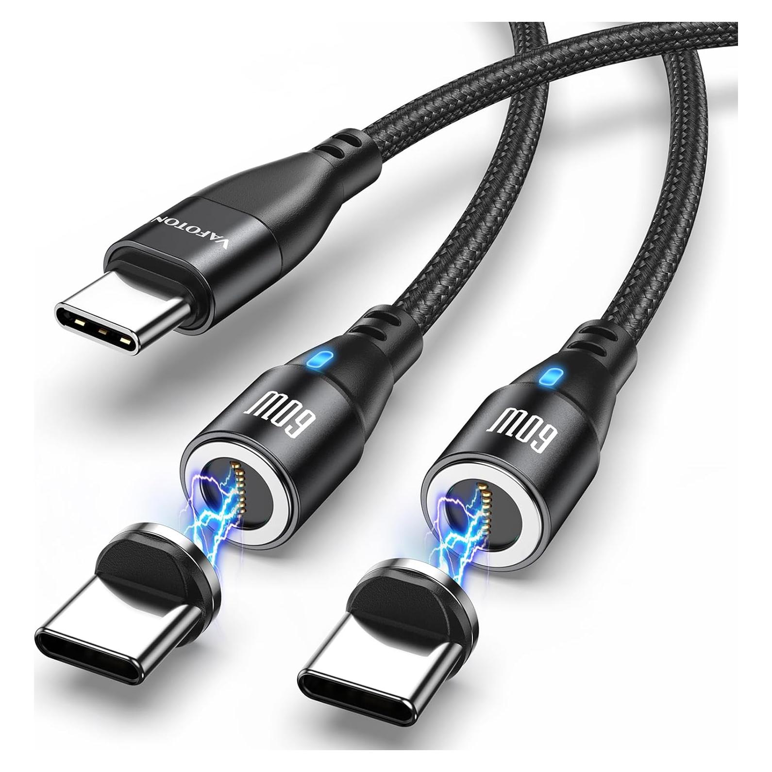 Cable de Carga Magnético VAFOTON 60W USB C 1m y 2m