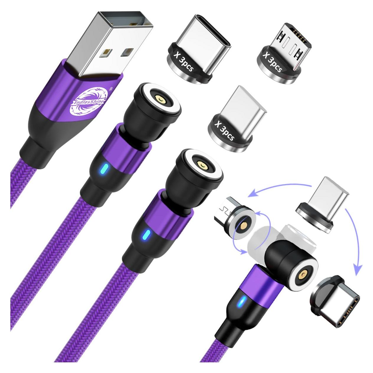 Cable de Carga Magnético 3 en 1 EndlesShine 0.91m 1.83m 1.83m