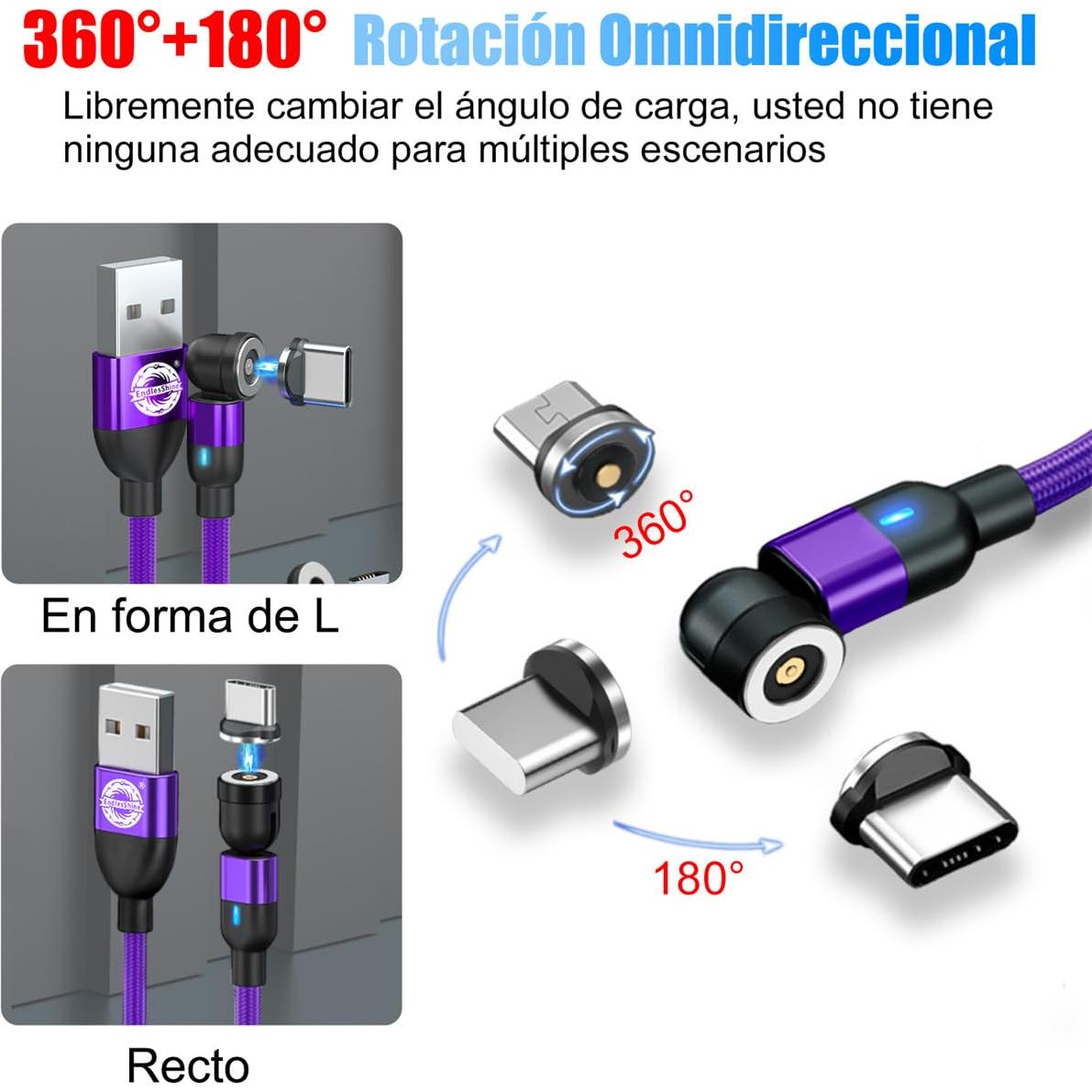 Cable de Carga Magnético 3 en 1 EndlesShine 0.91m 1.83m 1.83m