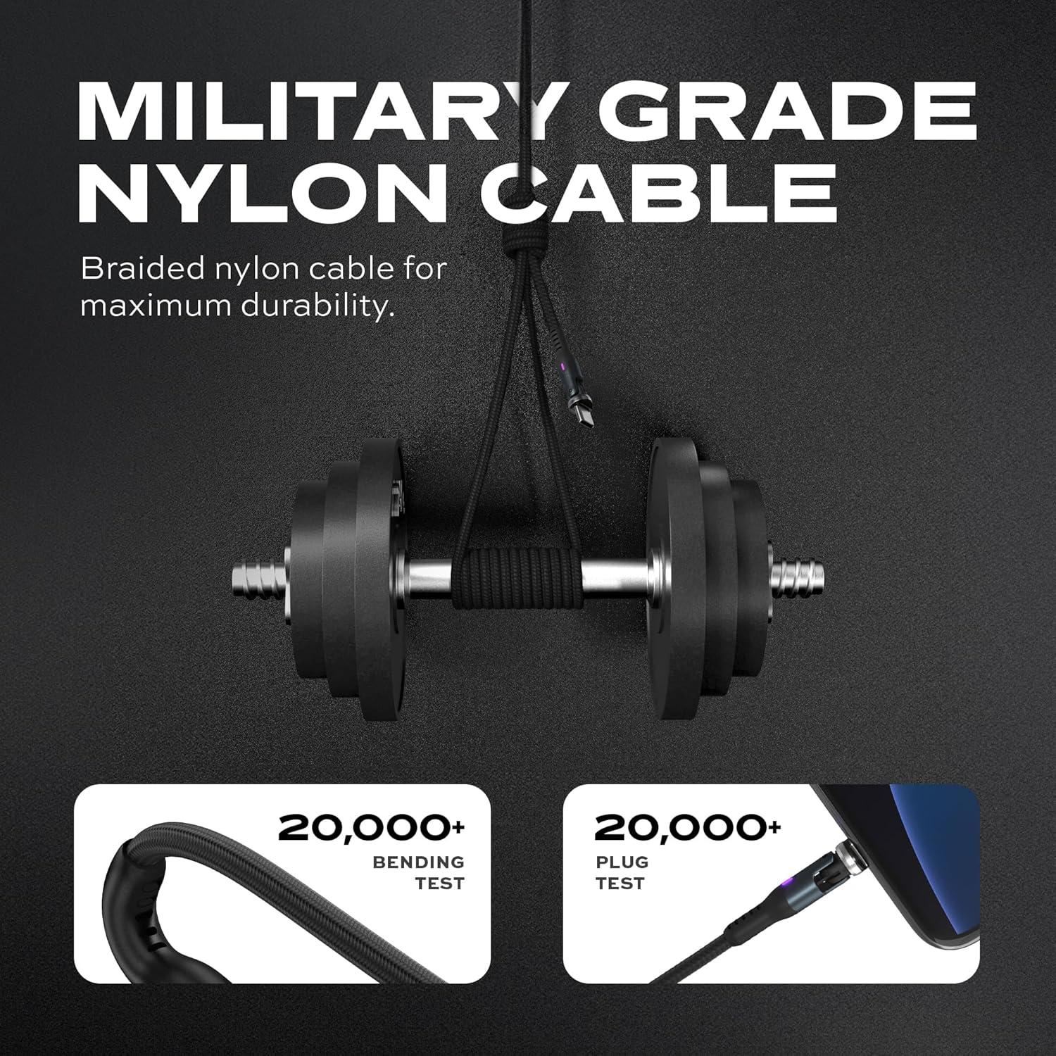 Cable de Carga Magnético Statik 360 - USB C 2M Negro