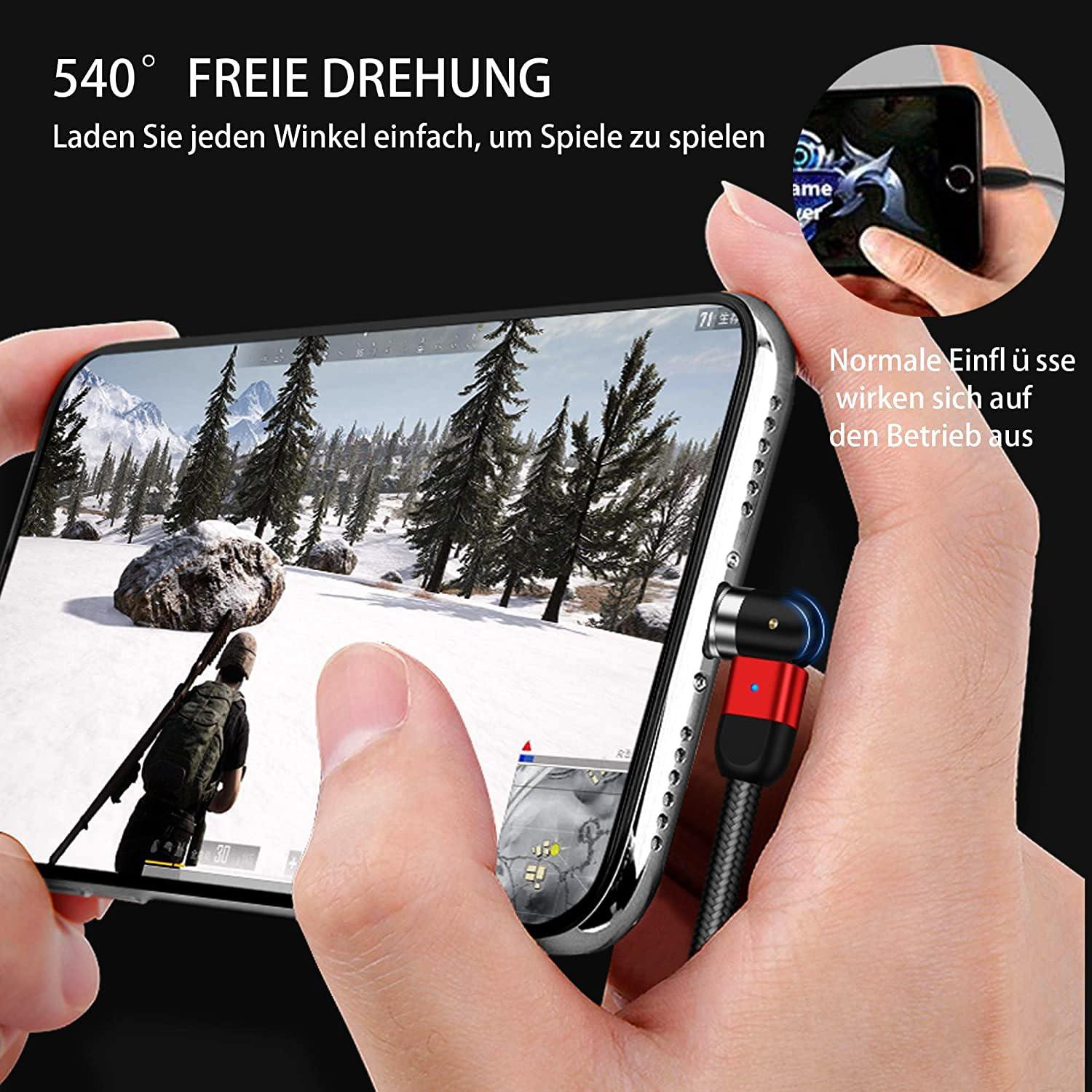 Cable de Carga Magnético 3 en 1 VKEFICEA 1-3m Nylon Azul