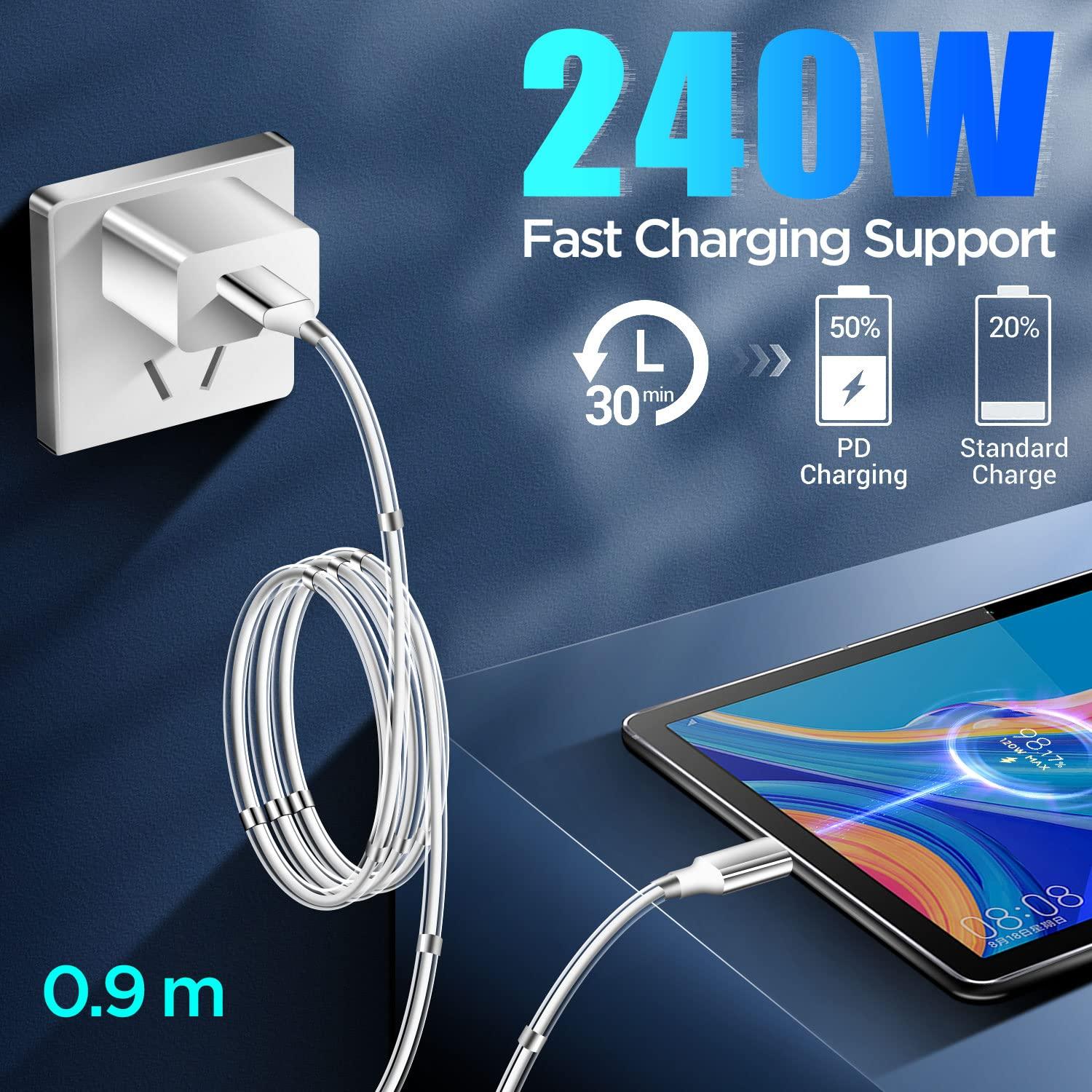 Cable de Carga Magnético AICase Tipo C a Tipo C 1m Carga Rápida