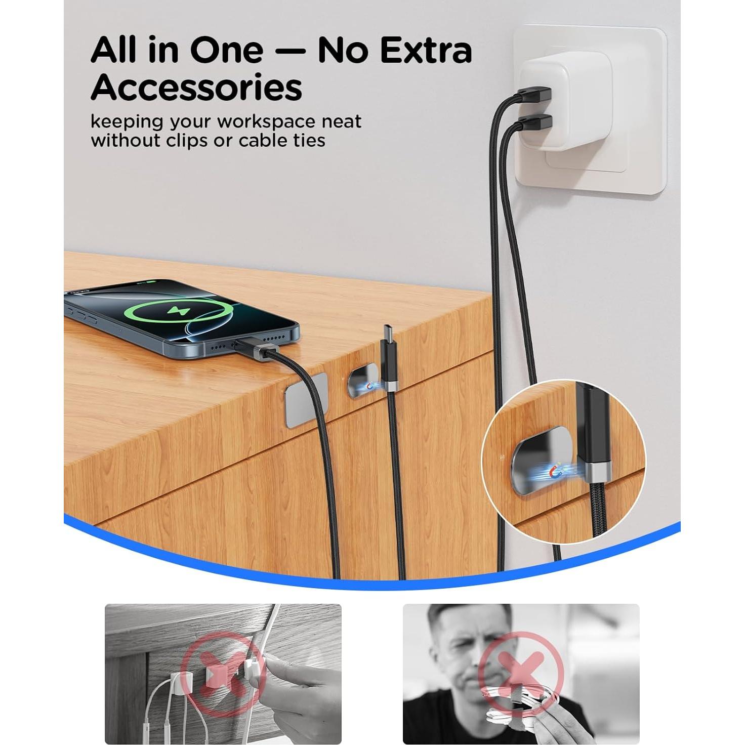 Cable USB A a C Magnético 1.0M StayCable Carga Rápida