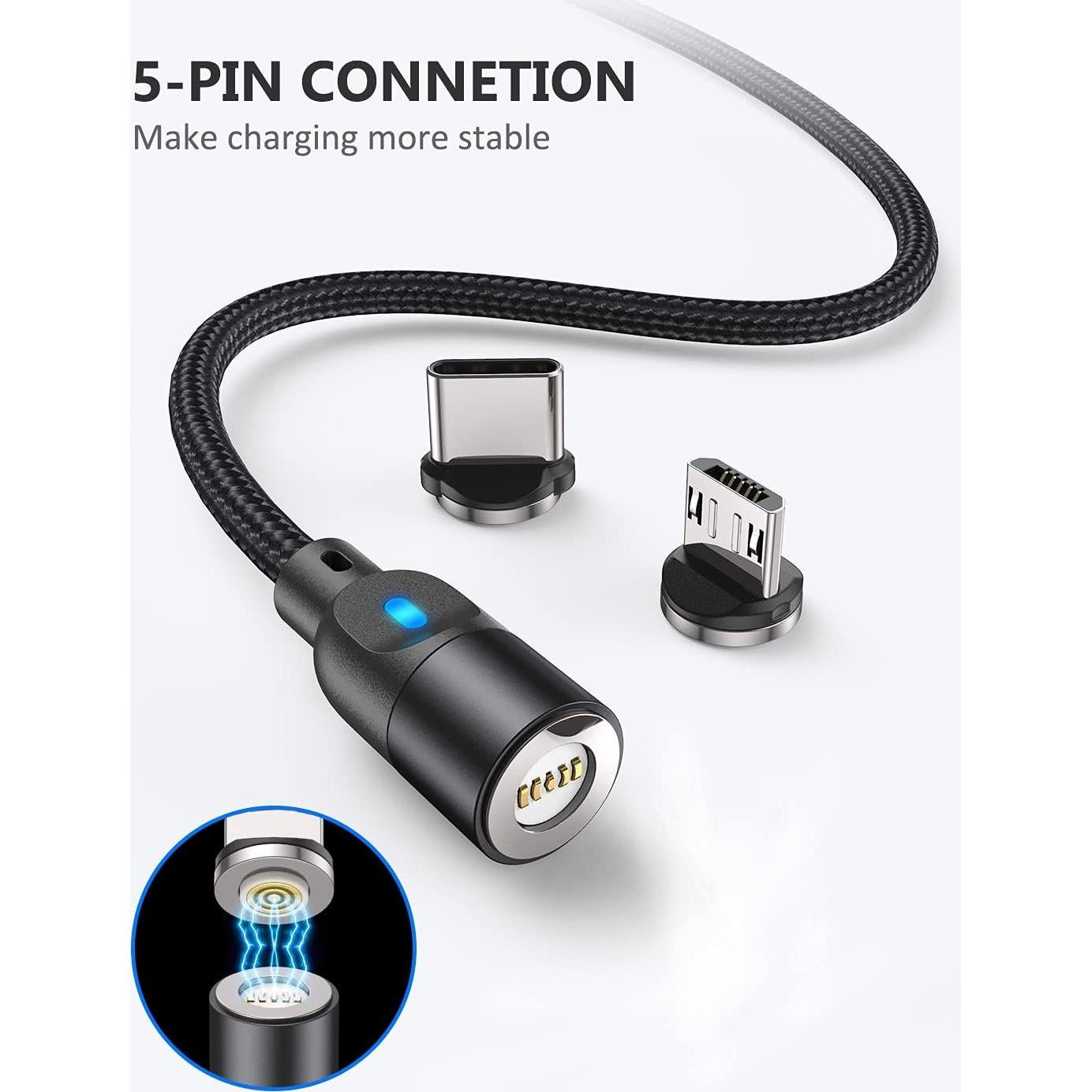 Cable de Carga Magnético A.S Gen2 1m y 2m Carga Rápida