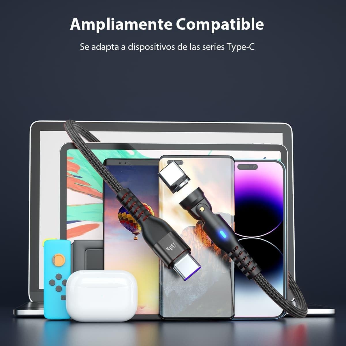 Cable de Carga Magnético USB C a C 1.83m EndlesShine 100W