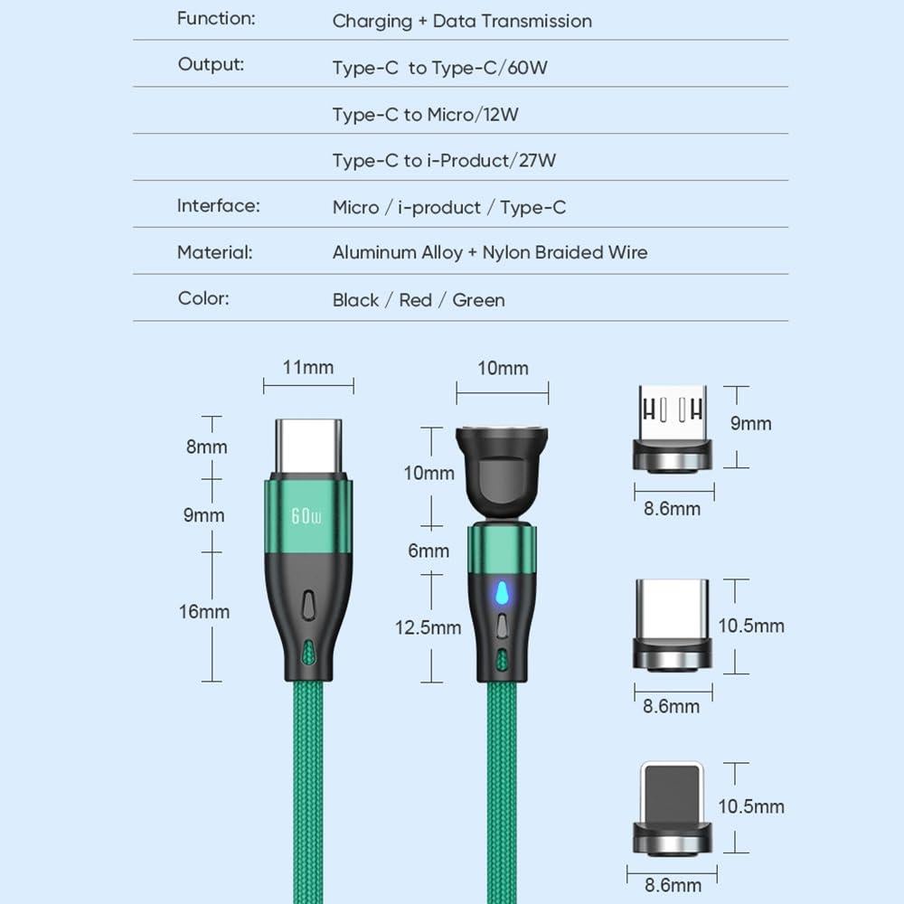 Cable de carga magnético USB C 3 en 1 McmhyingPop 1m