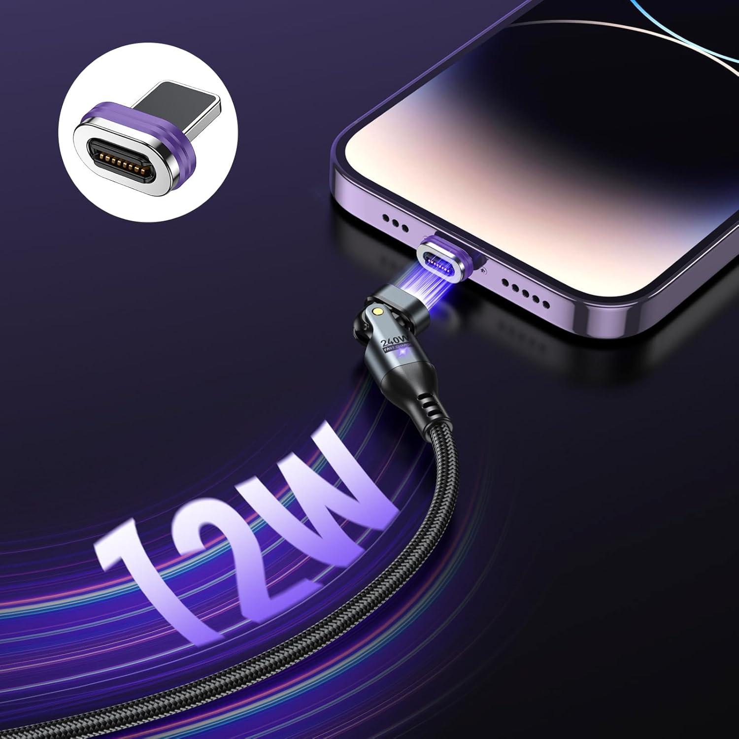 Adaptador Magnético USB C AUFU 16PIN - 3 Puntas 18W/60W/100W