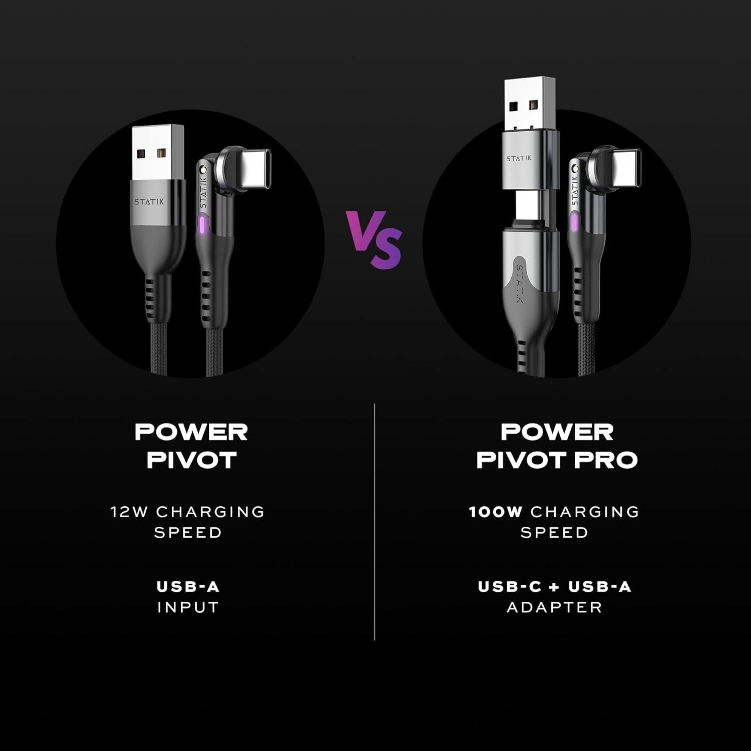 Cable de carga rápida USB C STATIK PowerPivot Pro 2M 100W