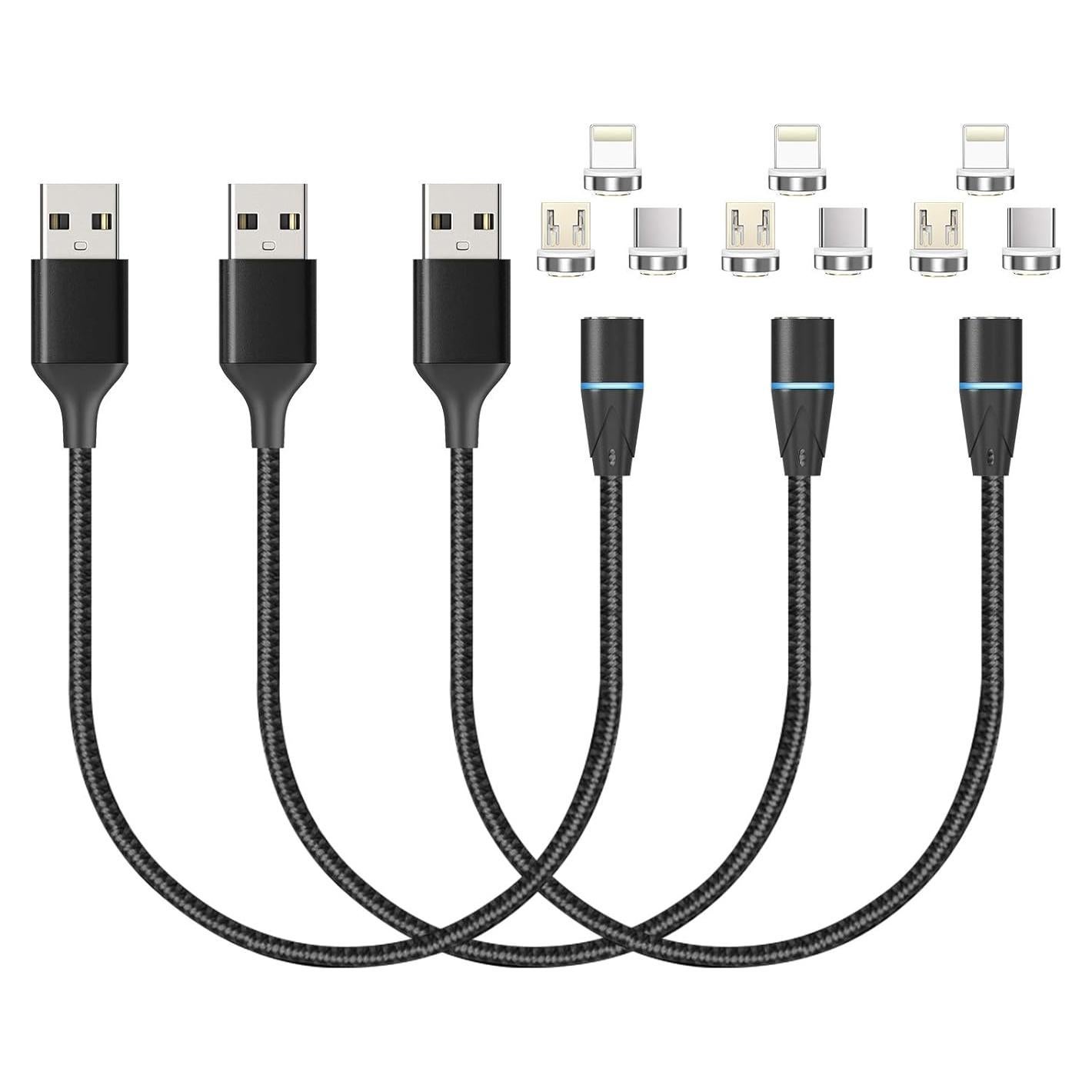 Cable de Carga Magnético 3en1 NetDot 30.48cm Carga Rápida 18W