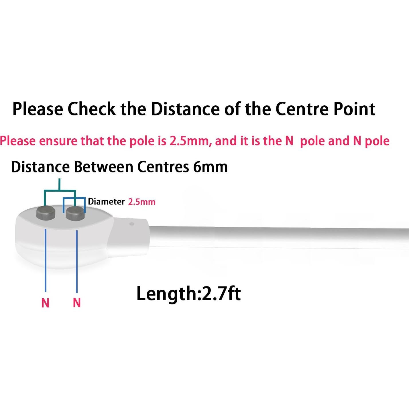 Cable de Carga USB Magnético 6mm YiKaiEn 0.82m Blanco