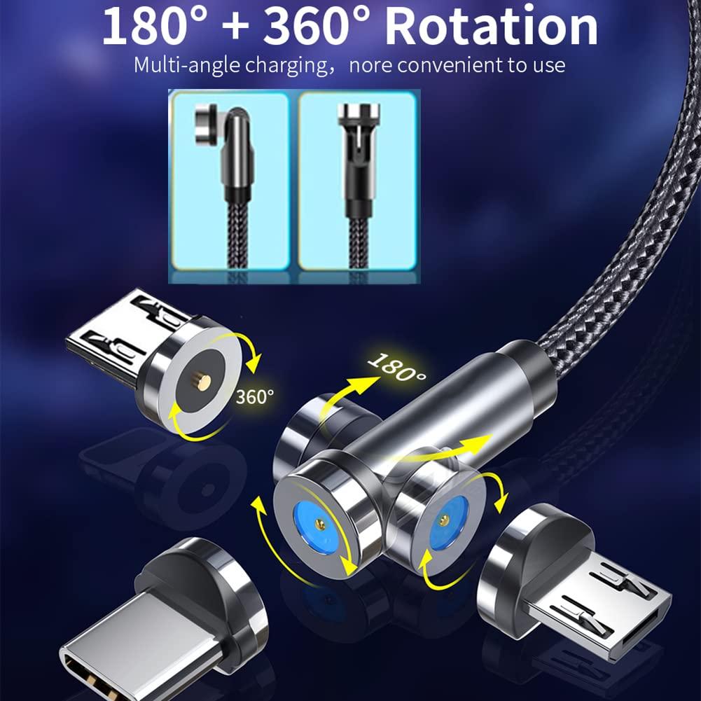 Cable de Carga Magnético 3 en 1 Bojianxin 30.5-304.8cm Negro