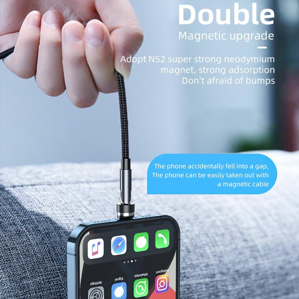 Cable de Carga Magnético 3 en 1 Bojianxin 30.5-304.8cm Negro