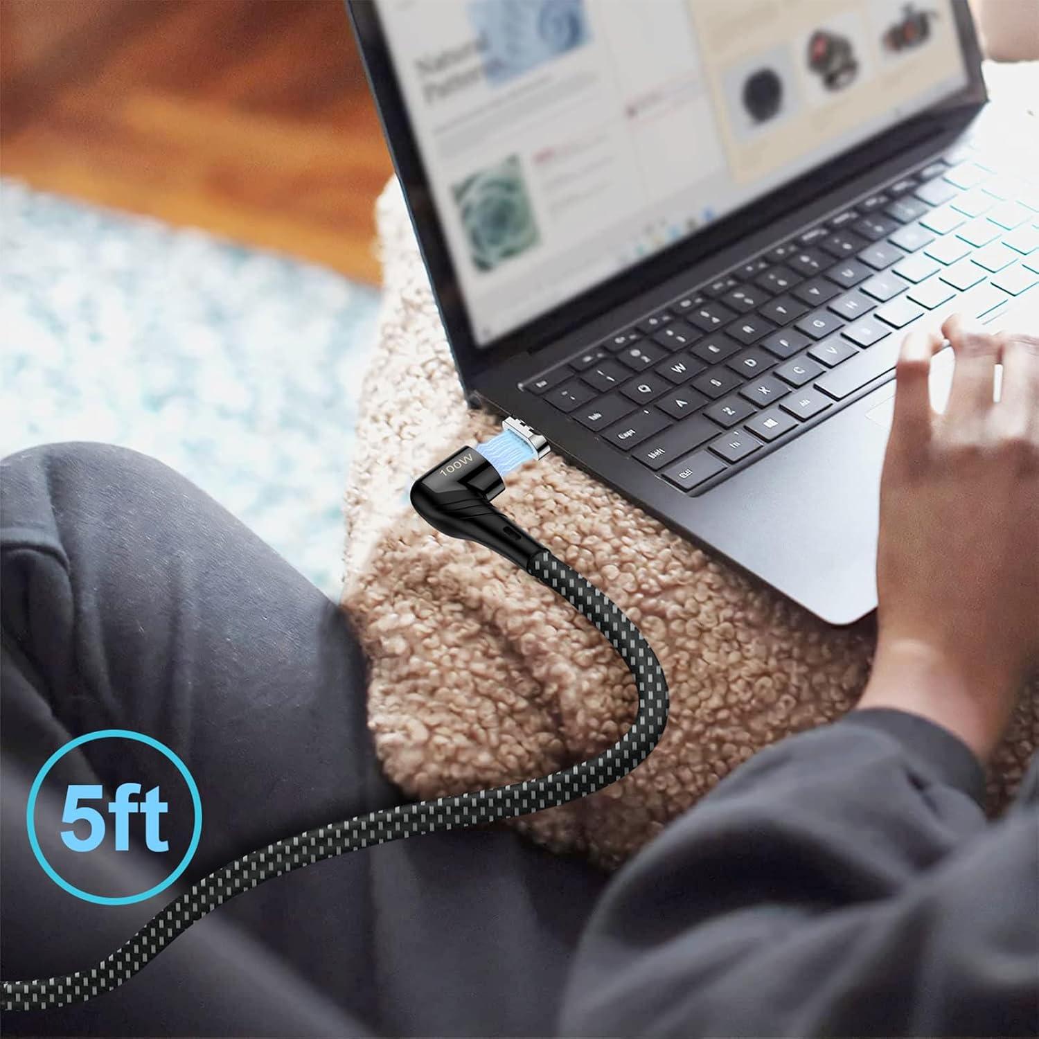 Cable de carga magnético USB C 100W CNakdDG 1.52m (2 unidades)