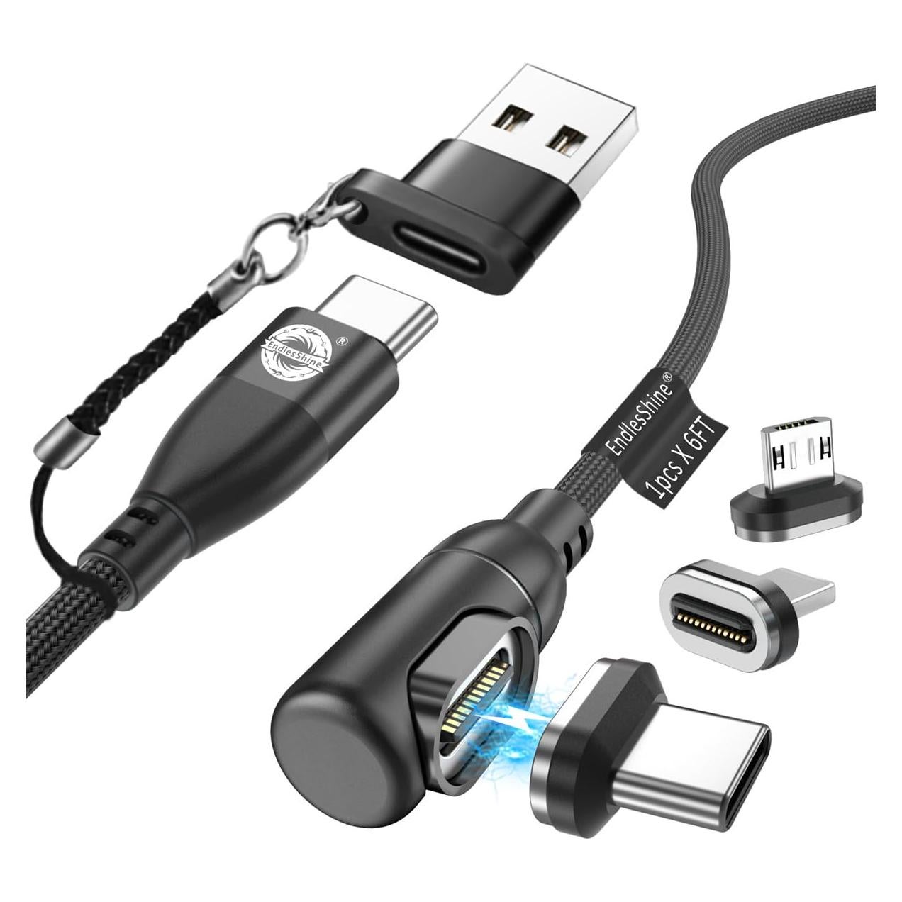 Cable de Carga Magnético 90 Pro EndlesShine 1.83m USB C/Micro