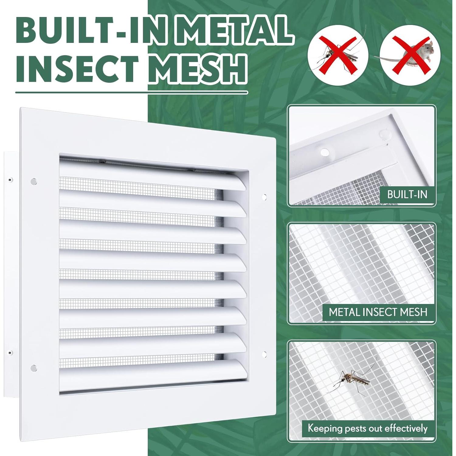 Rejilla de Ventilación Hicarer 20.32 cm Aluminio Blanco