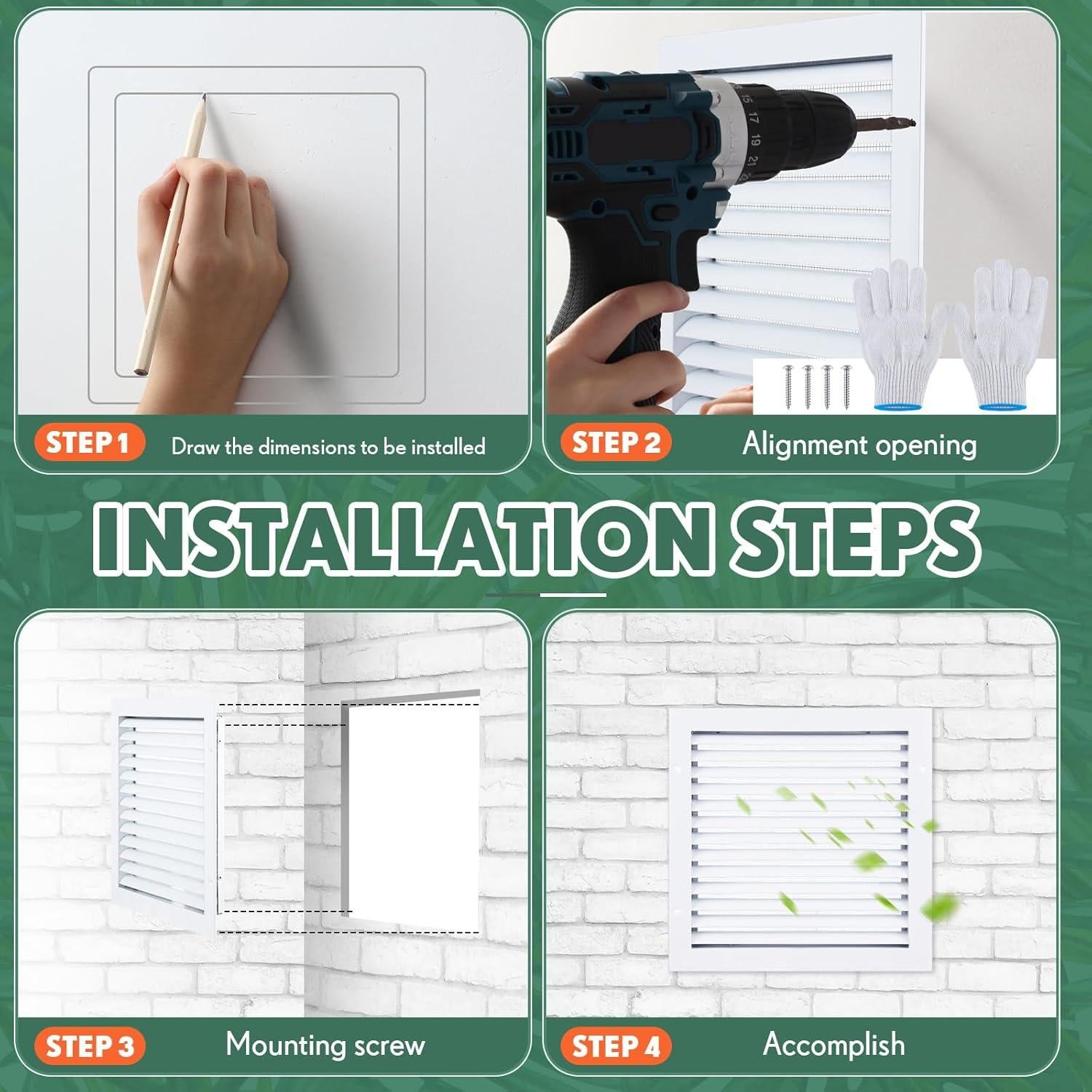 Rejilla de Ventilación Hicarer 20.32 cm Aluminio Blanco