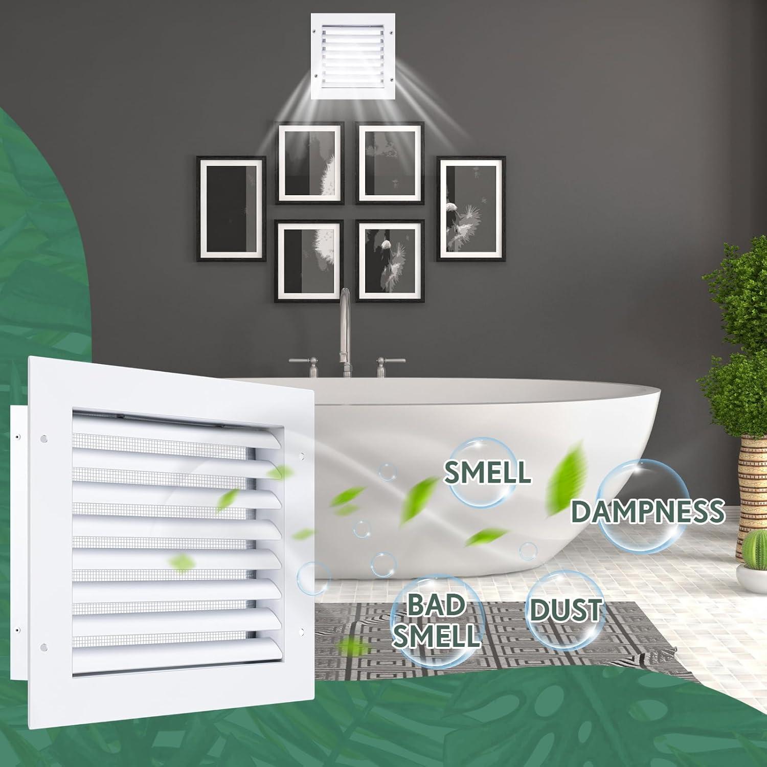 Rejilla de Ventilación Hicarer 20.32 cm Aluminio Blanco