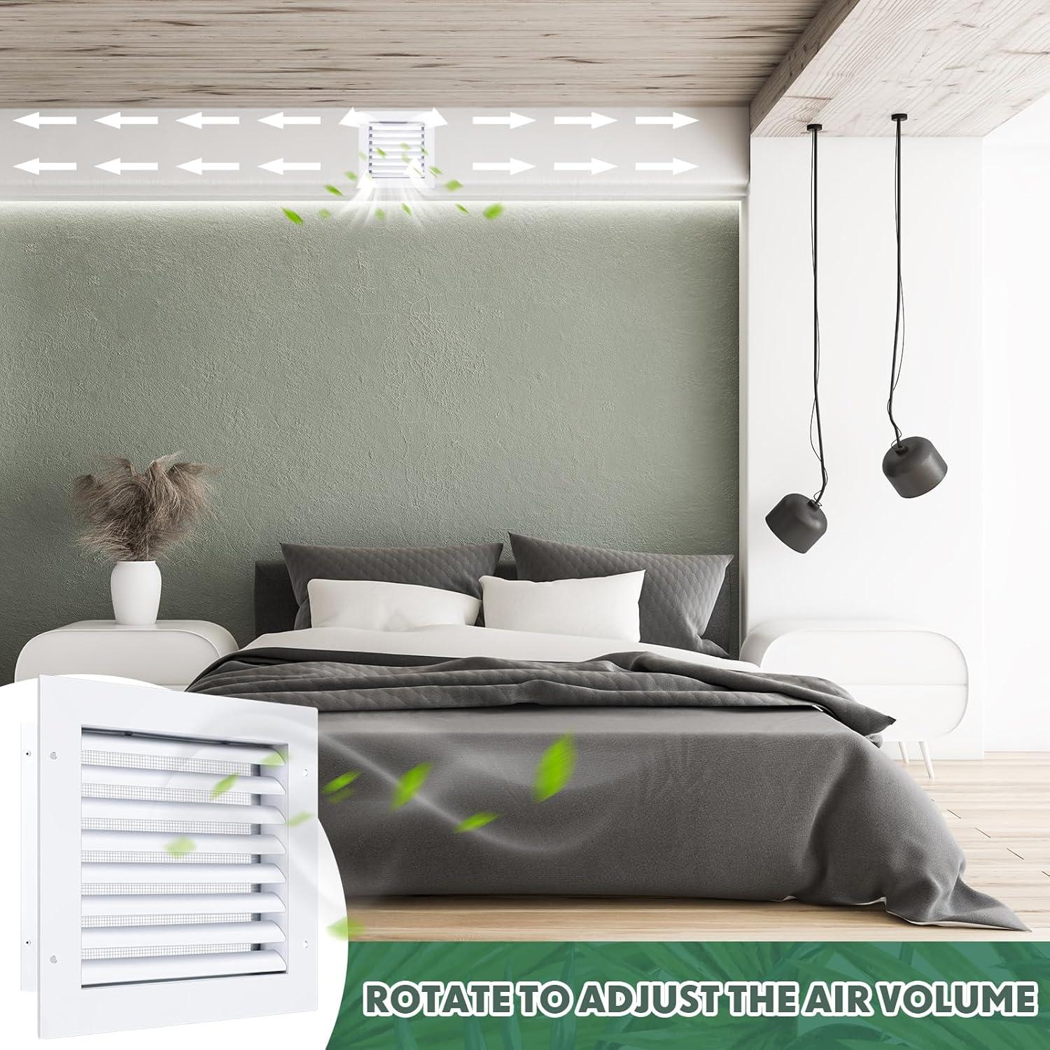 Rejilla de Ventilación Hicarer 20.32 cm Aluminio Blanco