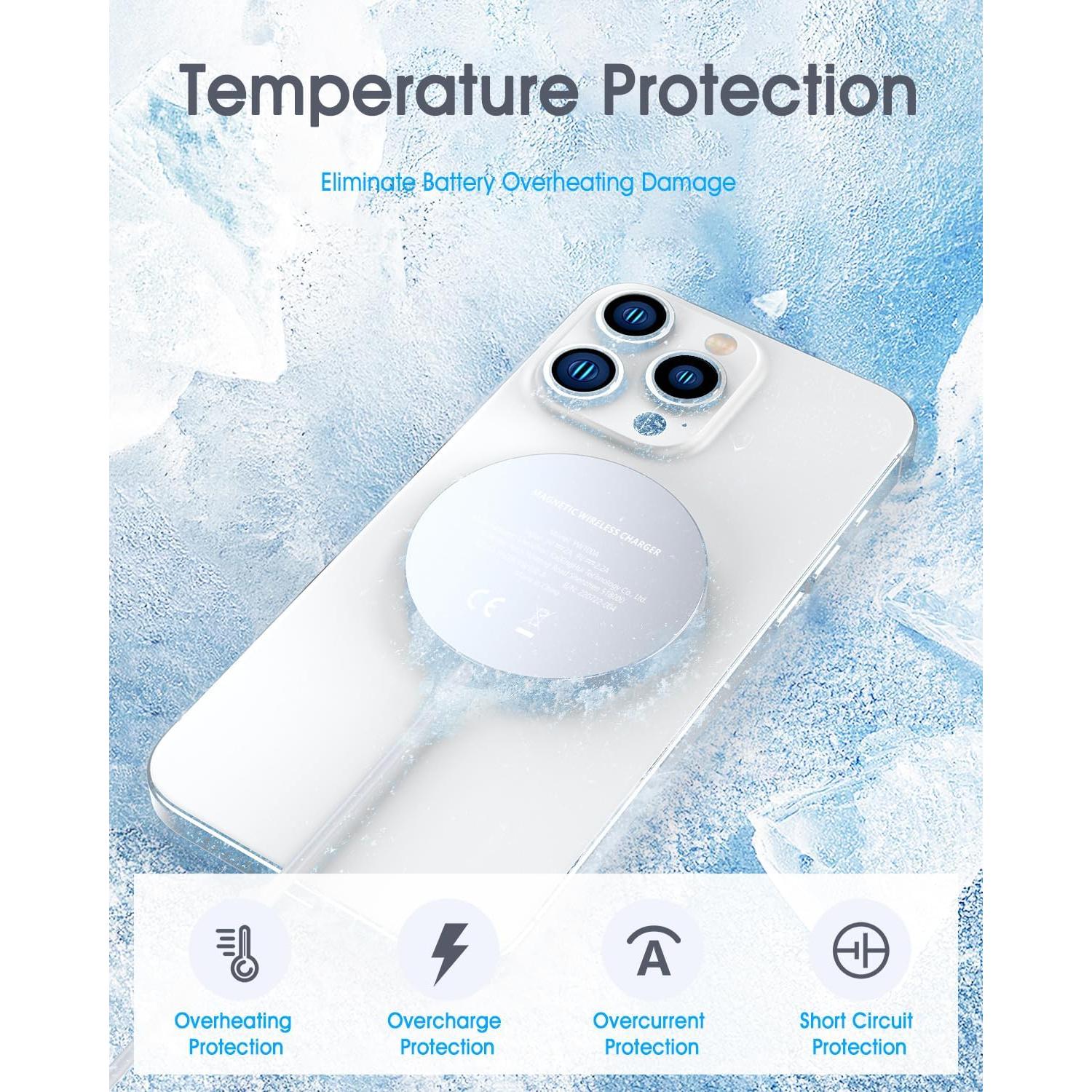 Cargador Mag-Safe WRVVR 2 Pack 15W para iPhone y AirPods Plata