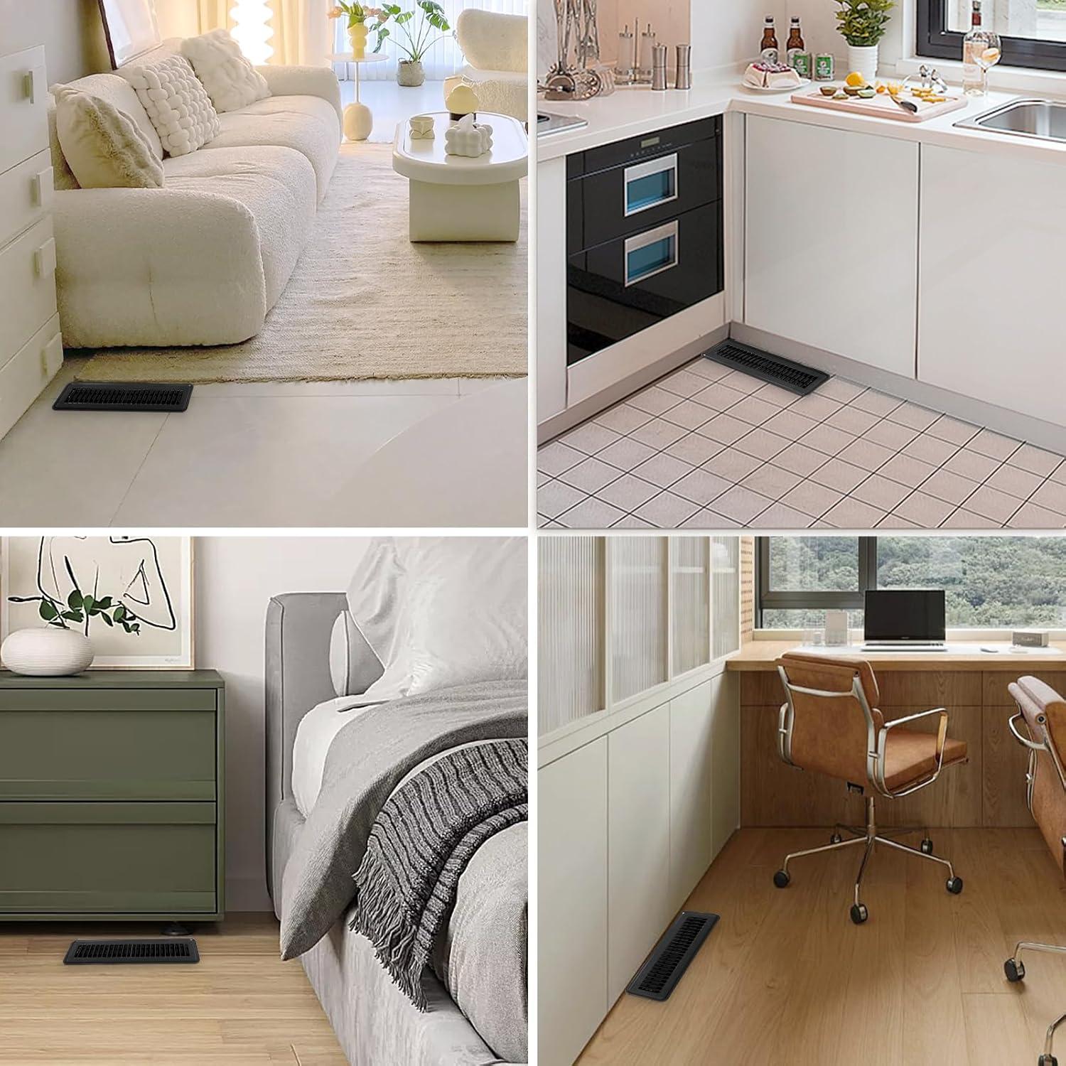 Paquete de 6 Cubiertas de Ventilación de Piso Flowild 5x30 cm