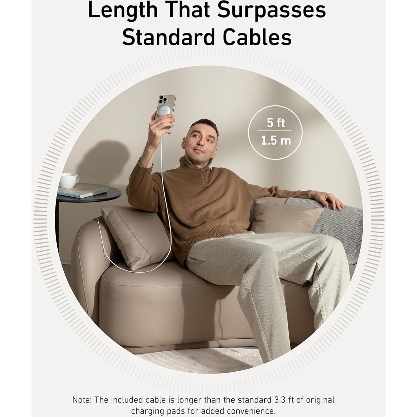 Cargador Inalámbrico Anker MagGo 15W Qi2 para iPhone