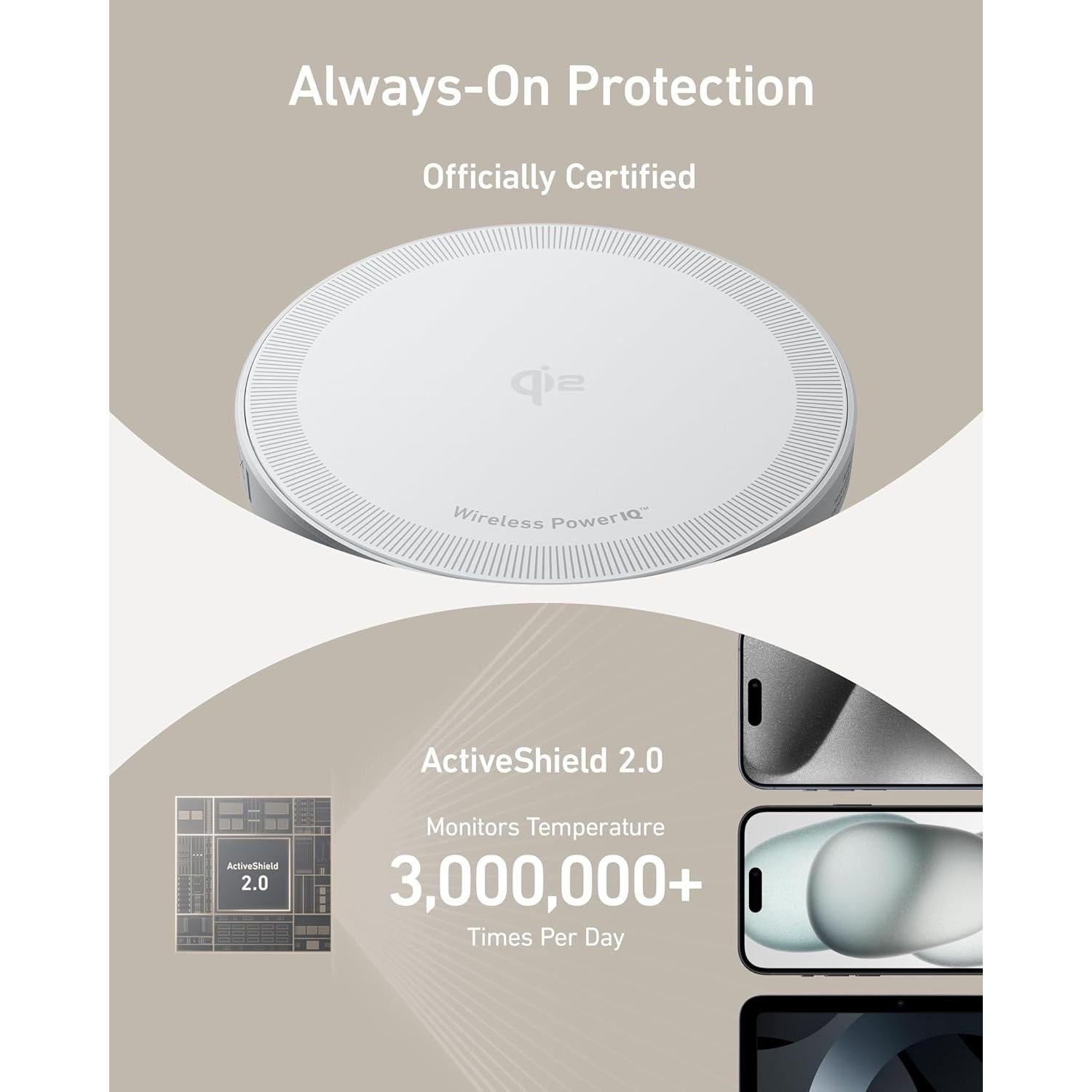 Cargador Inalámbrico Anker MagGo 15W Qi2 para iPhone