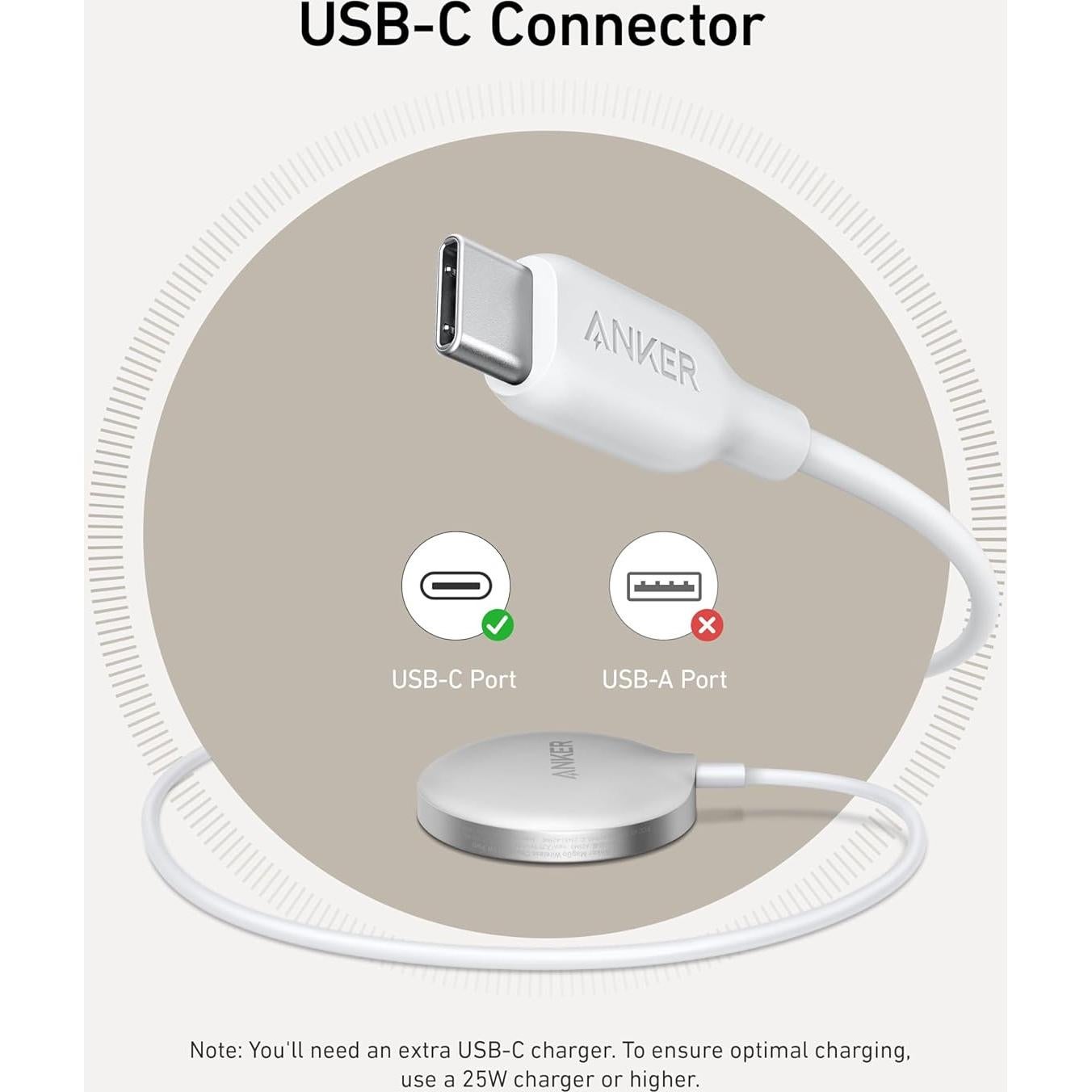 Cargador Inalámbrico Anker MagGo 15W Qi2 para iPhone