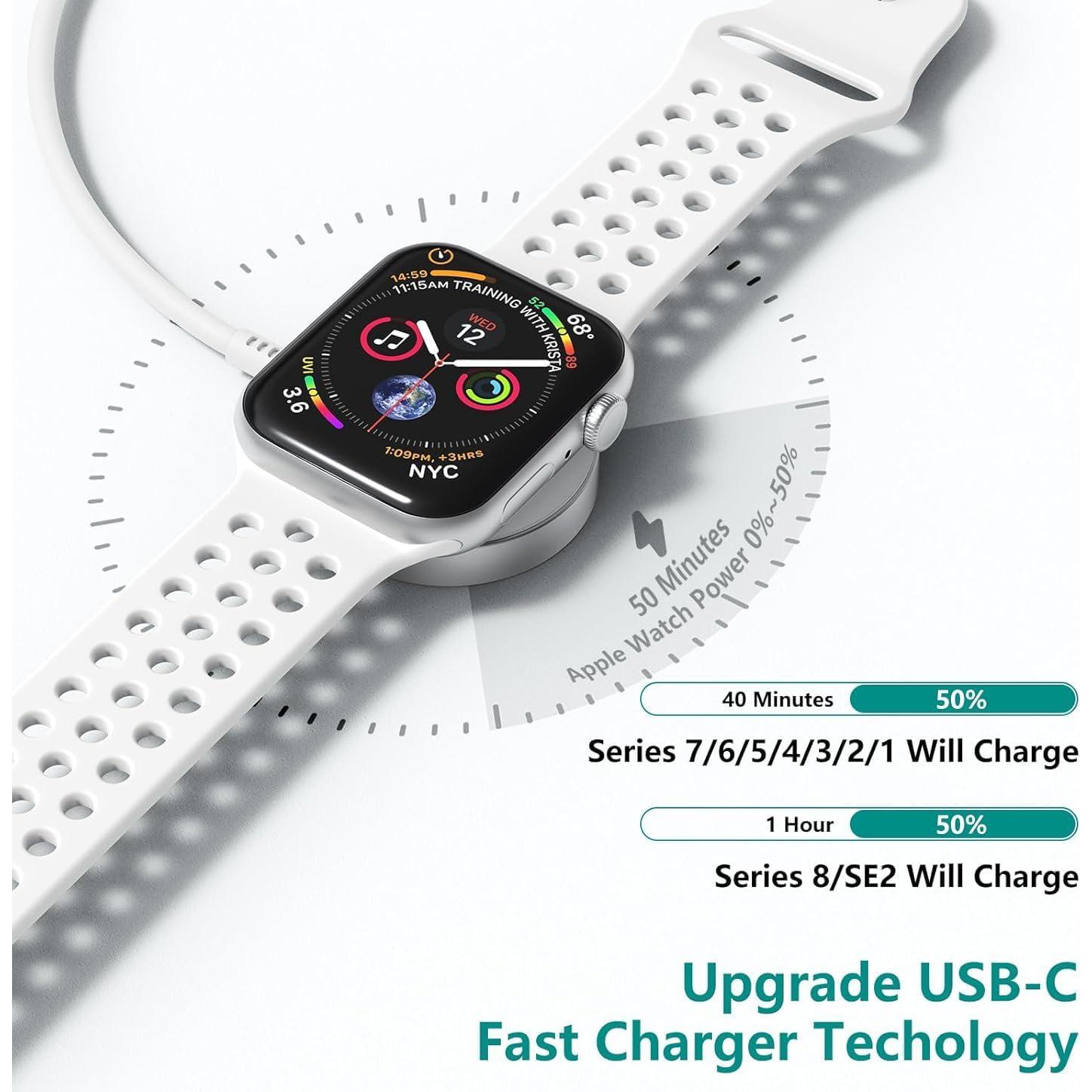 Cargador Magnético Rápido USB C para Apple Watch 6 pies