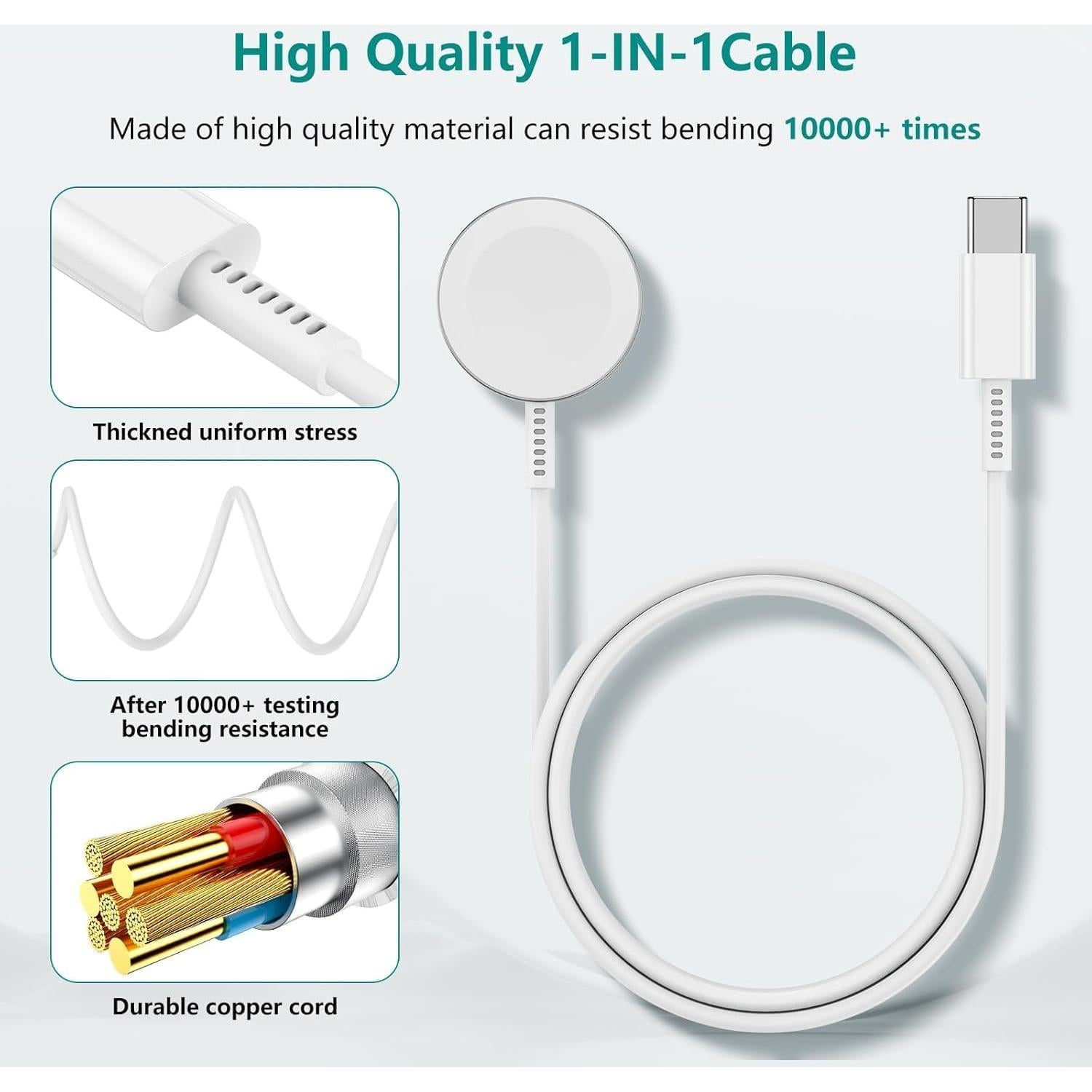 Cargador Magnético Rápido USB C para Apple Watch 6 pies