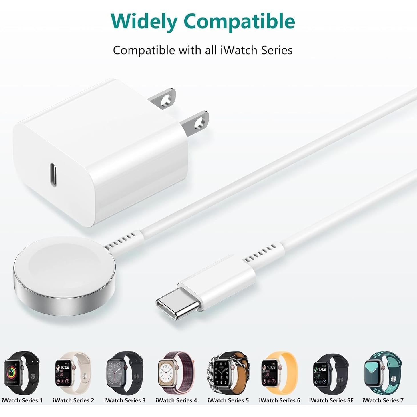 Cargador Magnético Rápido USB C para Apple Watch 6 pies