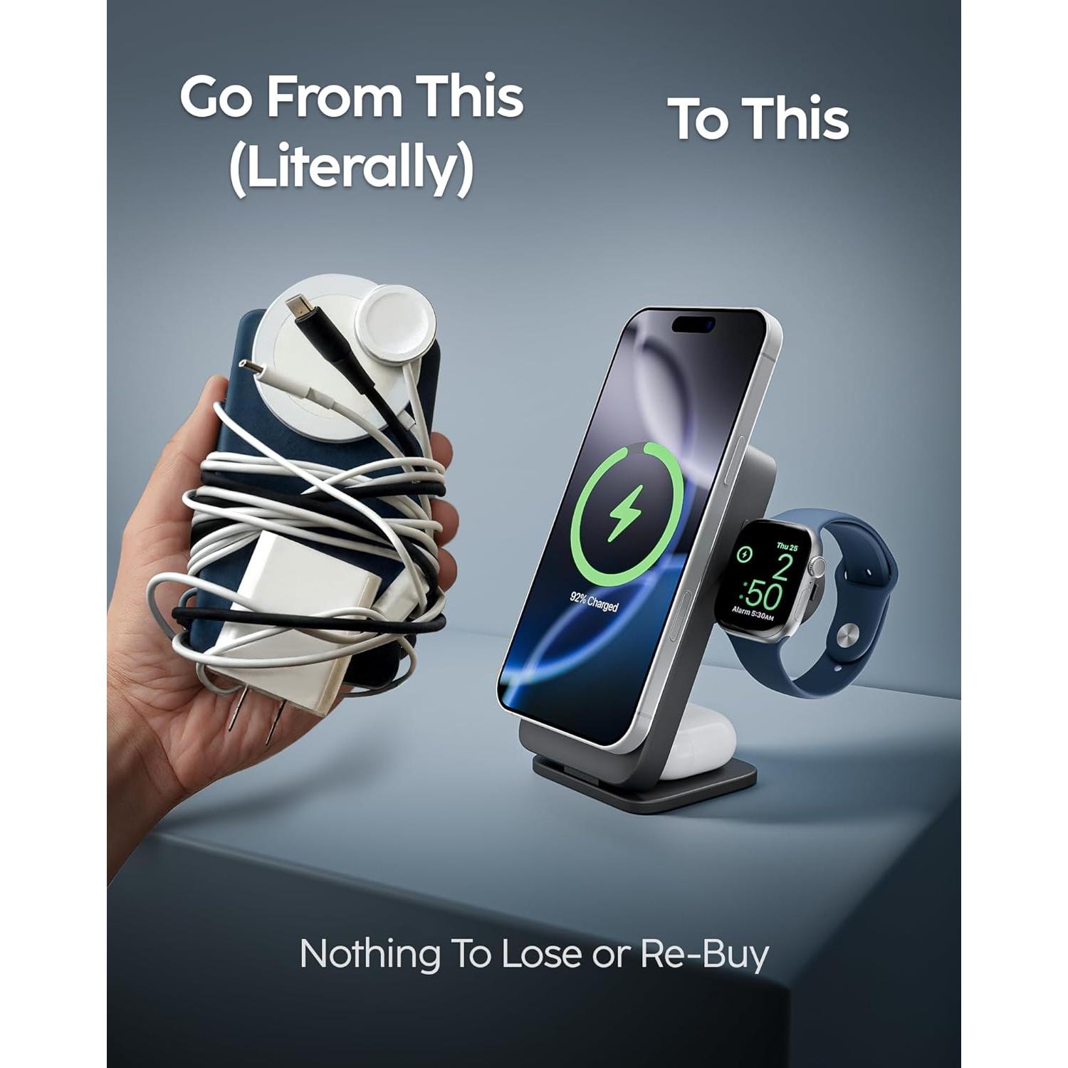 Cargador Inalámbrico 3 en 1 myCharge EcoHub para Apple