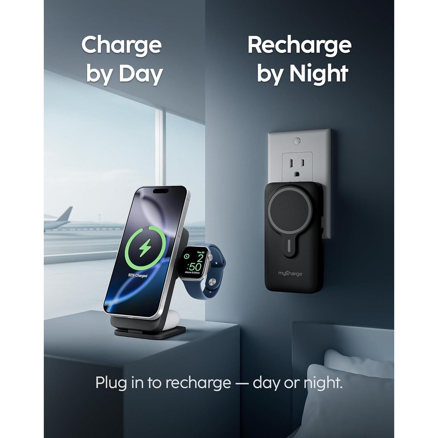 Cargador Inalámbrico 3 en 1 myCharge EcoHub para Apple