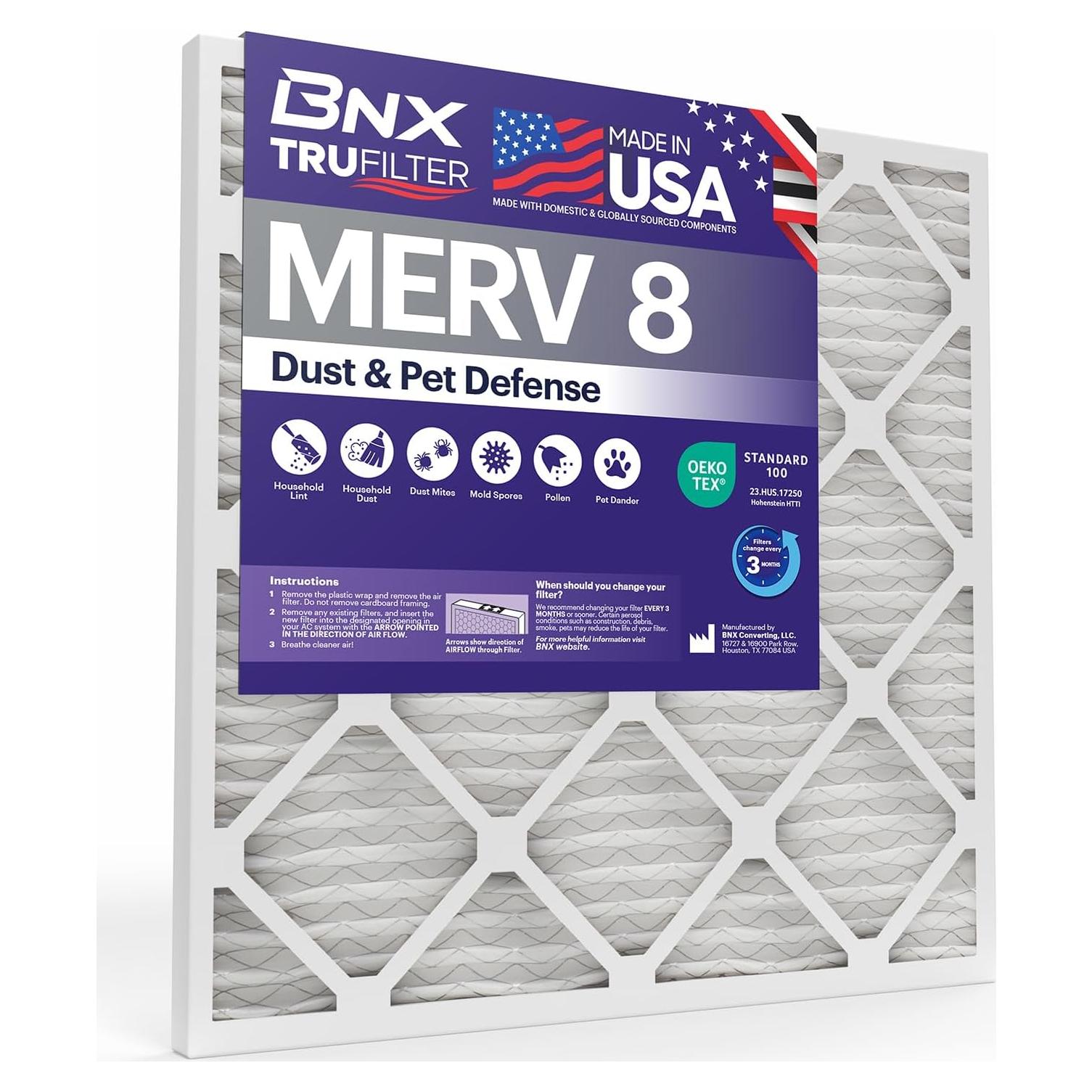 Filtro de Aire BNX MERV 8 24.1x24.1x1.9 cm Paquete de 6