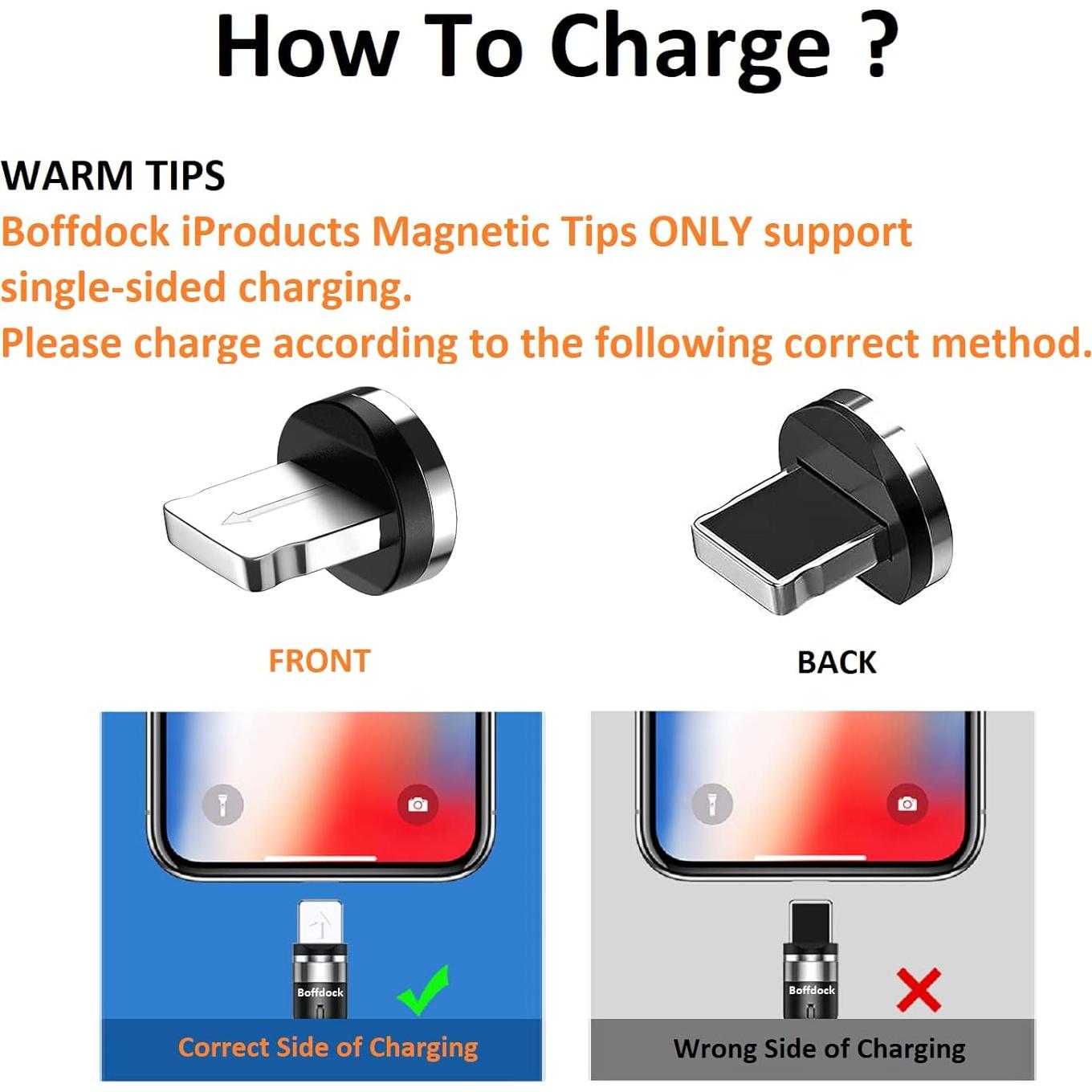 Consejos de Carga Magnética Boffdock 1-Pin 12 Piezas iProducts