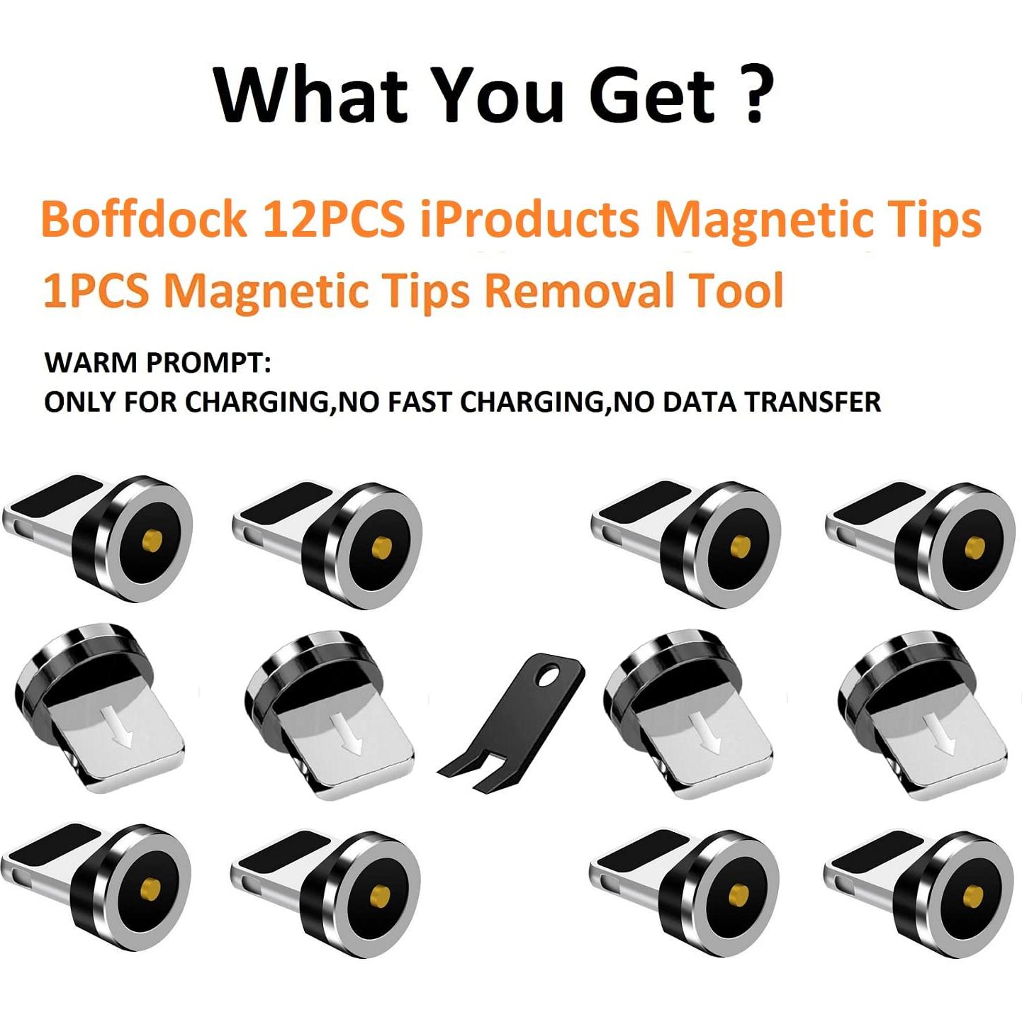 Consejos de Carga Magnética Boffdock 1-Pin 12 Piezas iProducts