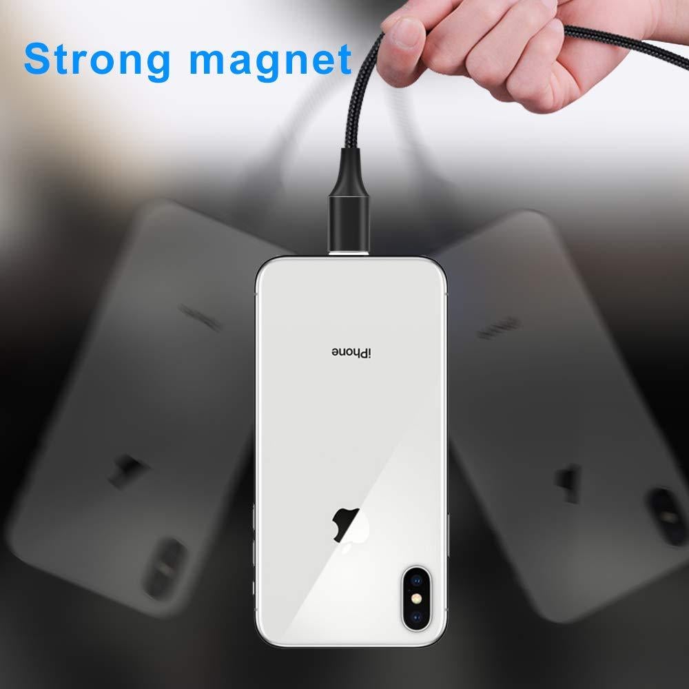 Cable de Carga Magnético N. NETDOT 2.0m Negro - 3 Paquetes