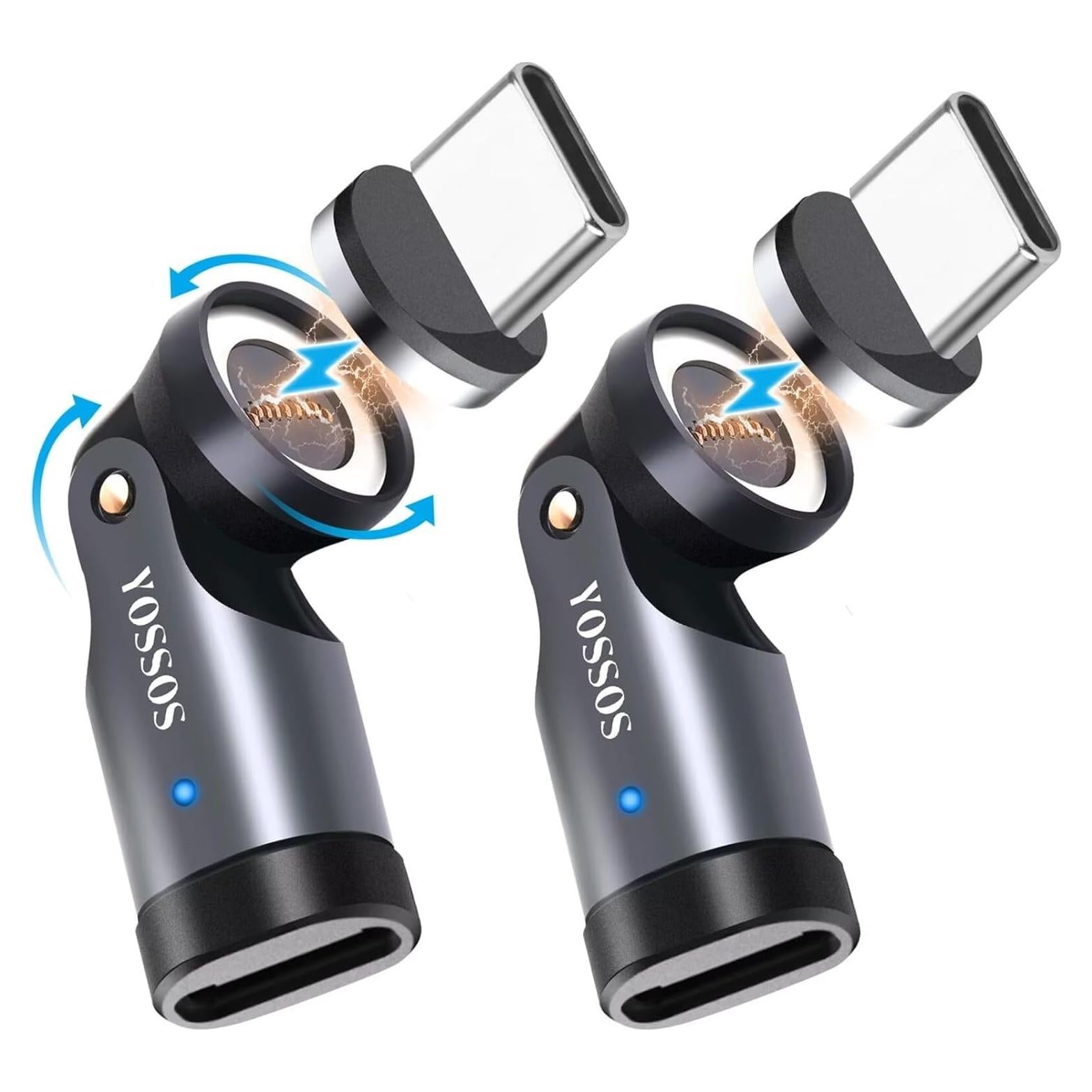 Adaptador Magnético USB C 240W Yossos 2 Paquete Carga Rápida