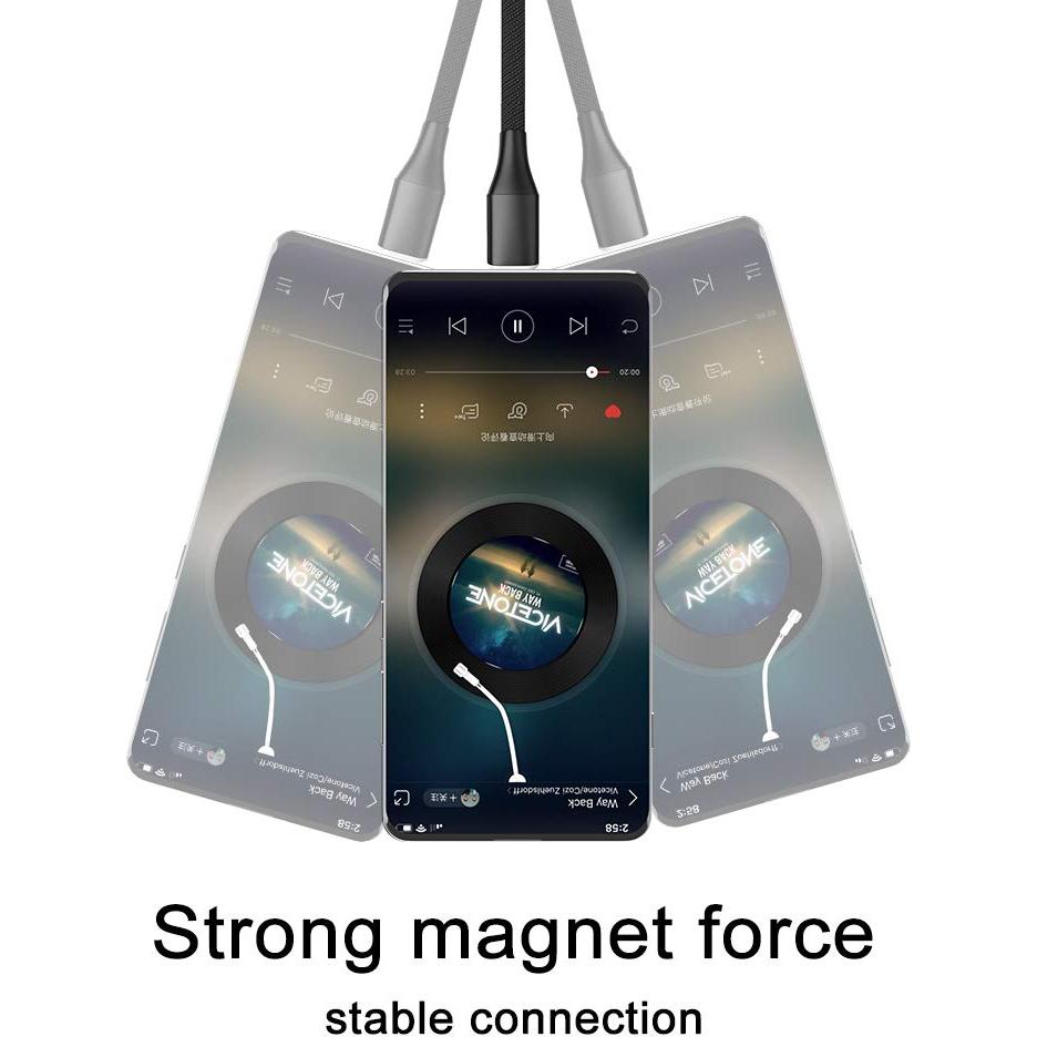 Cable de Carga Magnético N. NETDOT 1m USB-C Negro - 3 Pack