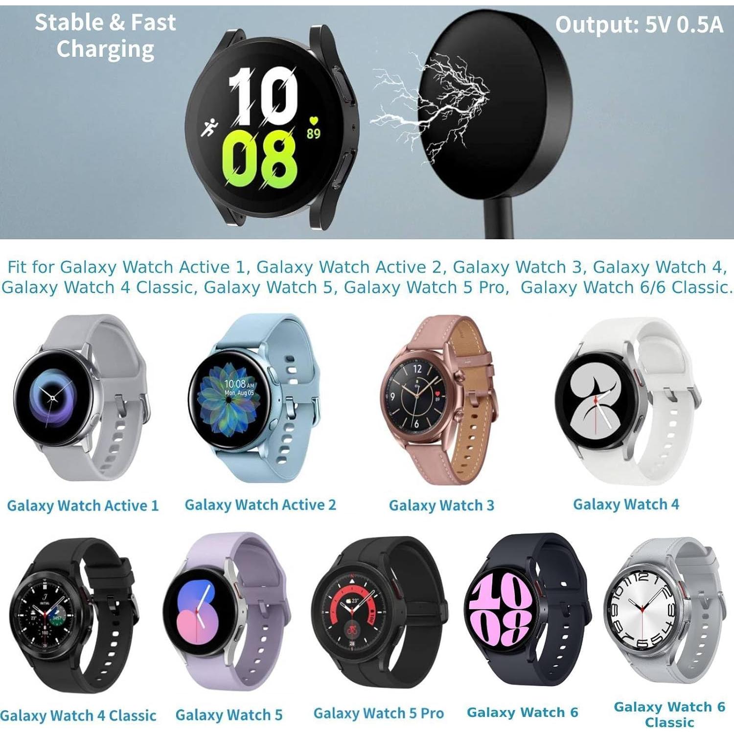 Cargador Rápido Magnético 2-Pack para Samsung Galaxy Watch