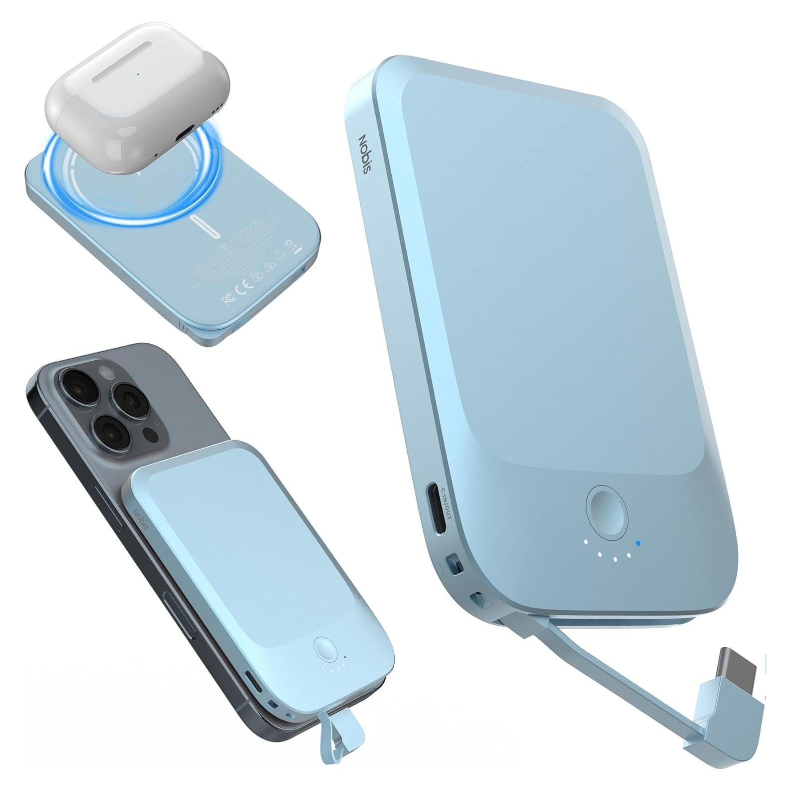 Batería Portátil Magnética Nobis 5000mAh Carga Rápida 22.5W