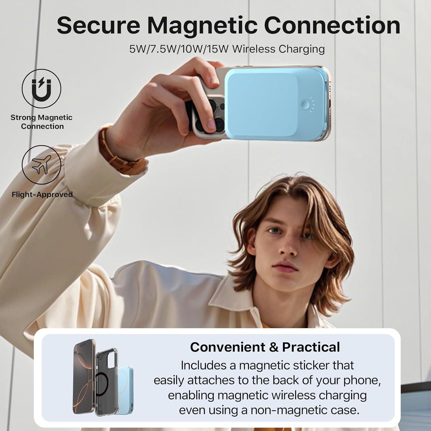 Batería Portátil Magnética Nobis 5000mAh Carga Rápida 22.5W