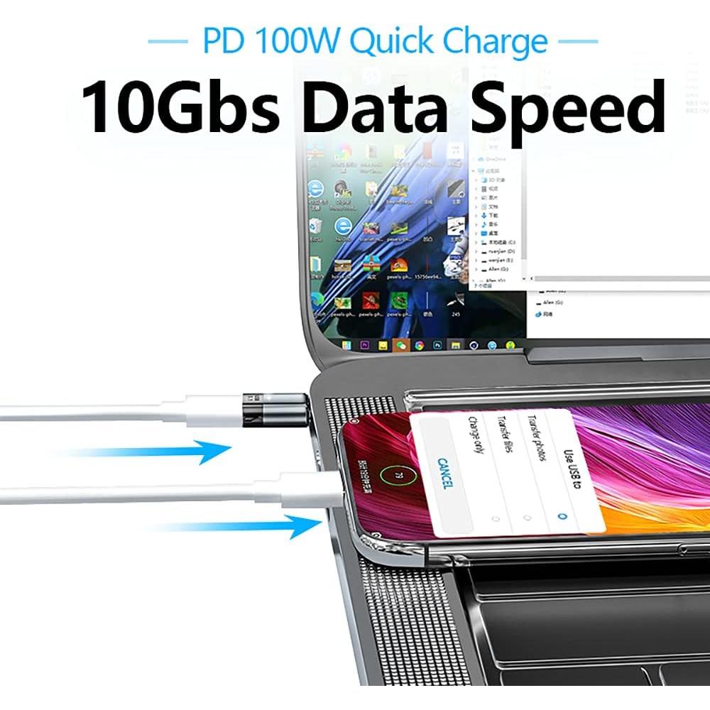 Adaptador Magnético USB C 24 Pines AUCON Carga Rápida 100W