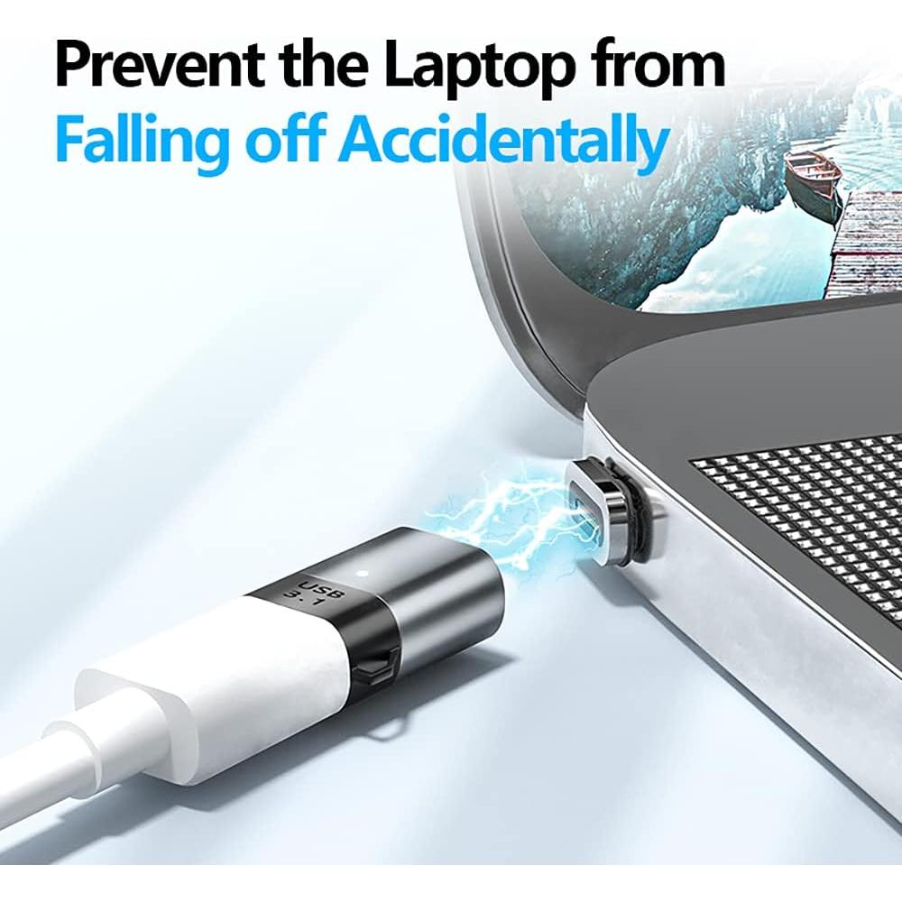 Adaptador Magnético USB C 24 Pines AUCON Carga Rápida 100W