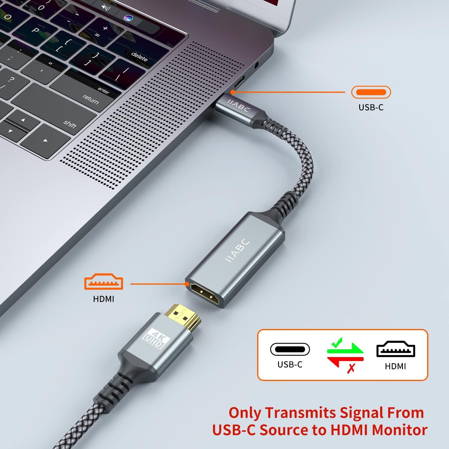 Adaptador USB-C a HDMI 4K IIABC para iPhone 15 Pro y más