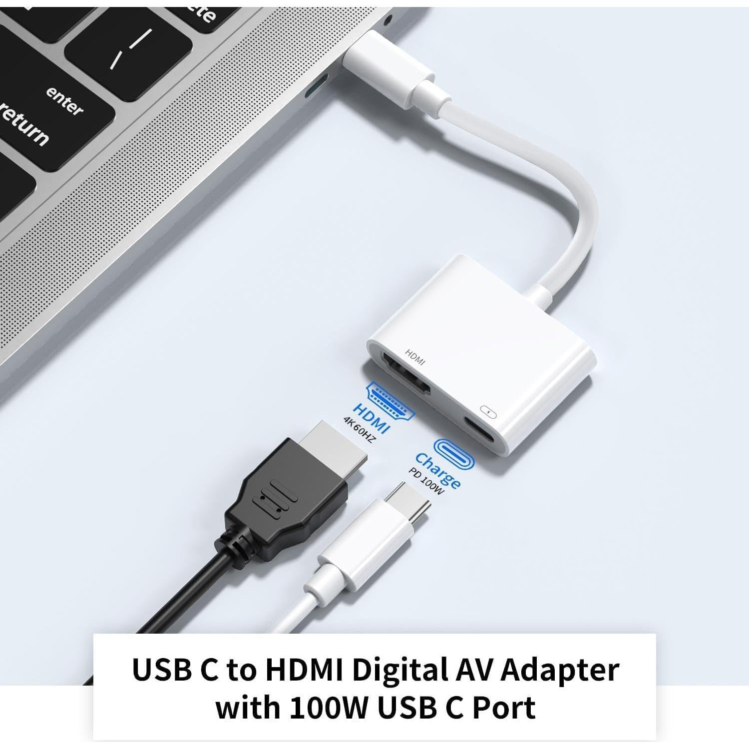 Adaptador USB-C a HDMI 4K 60Hz Wahbite para iPhone 15/16