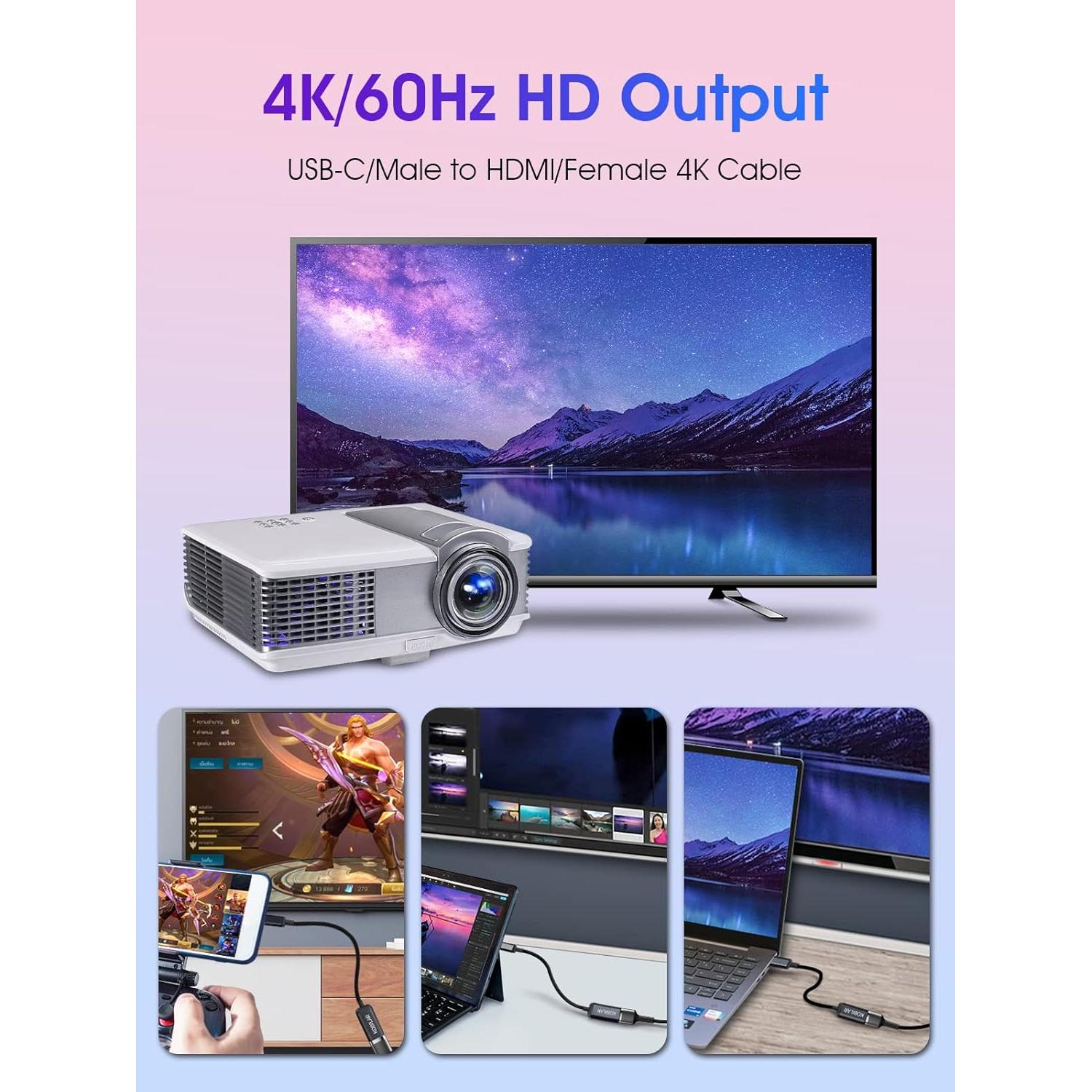 Adaptador USB C a HDMI 4K 60Hz Kobilar - Aluminio Negro