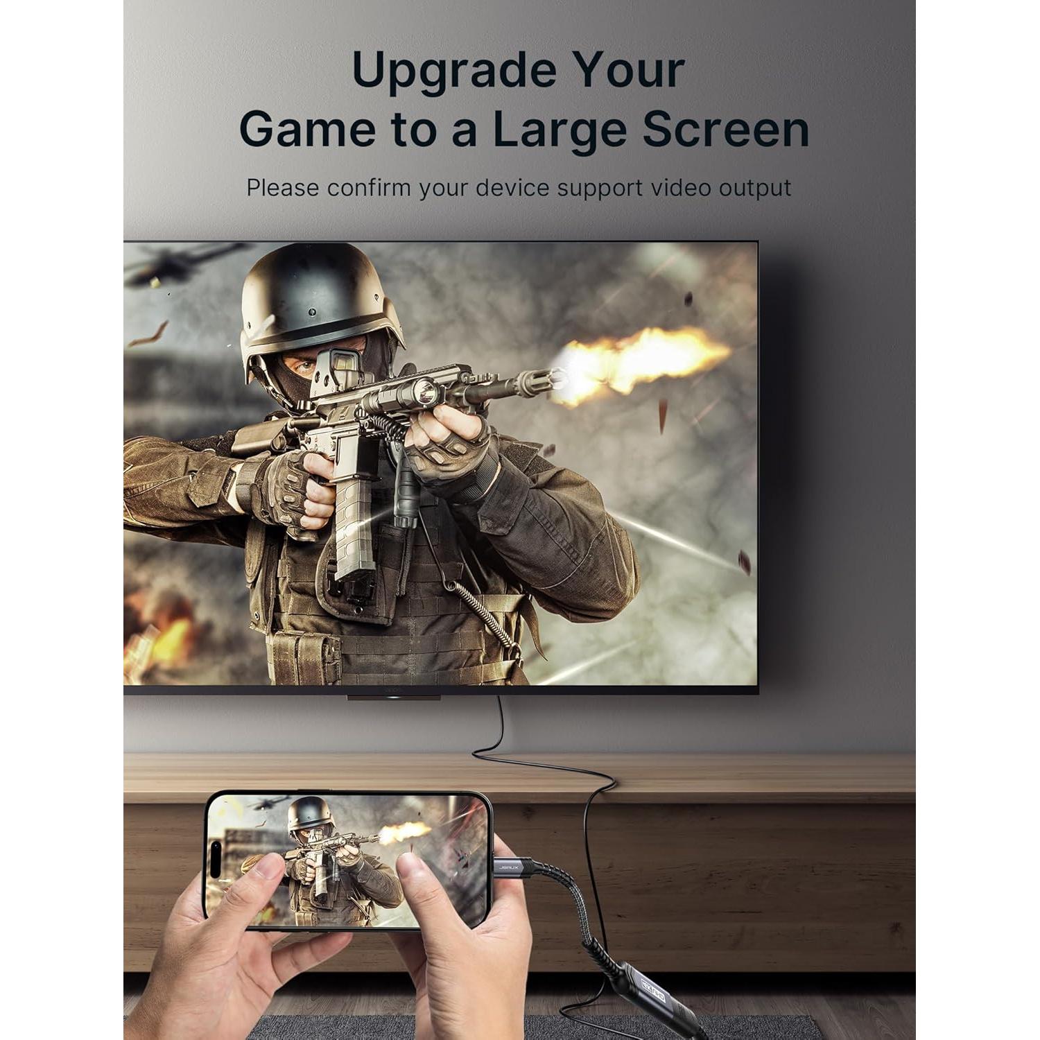 Adaptador JSAUX USB C a HDMI 4K - Compatible con iPhone y MacBook