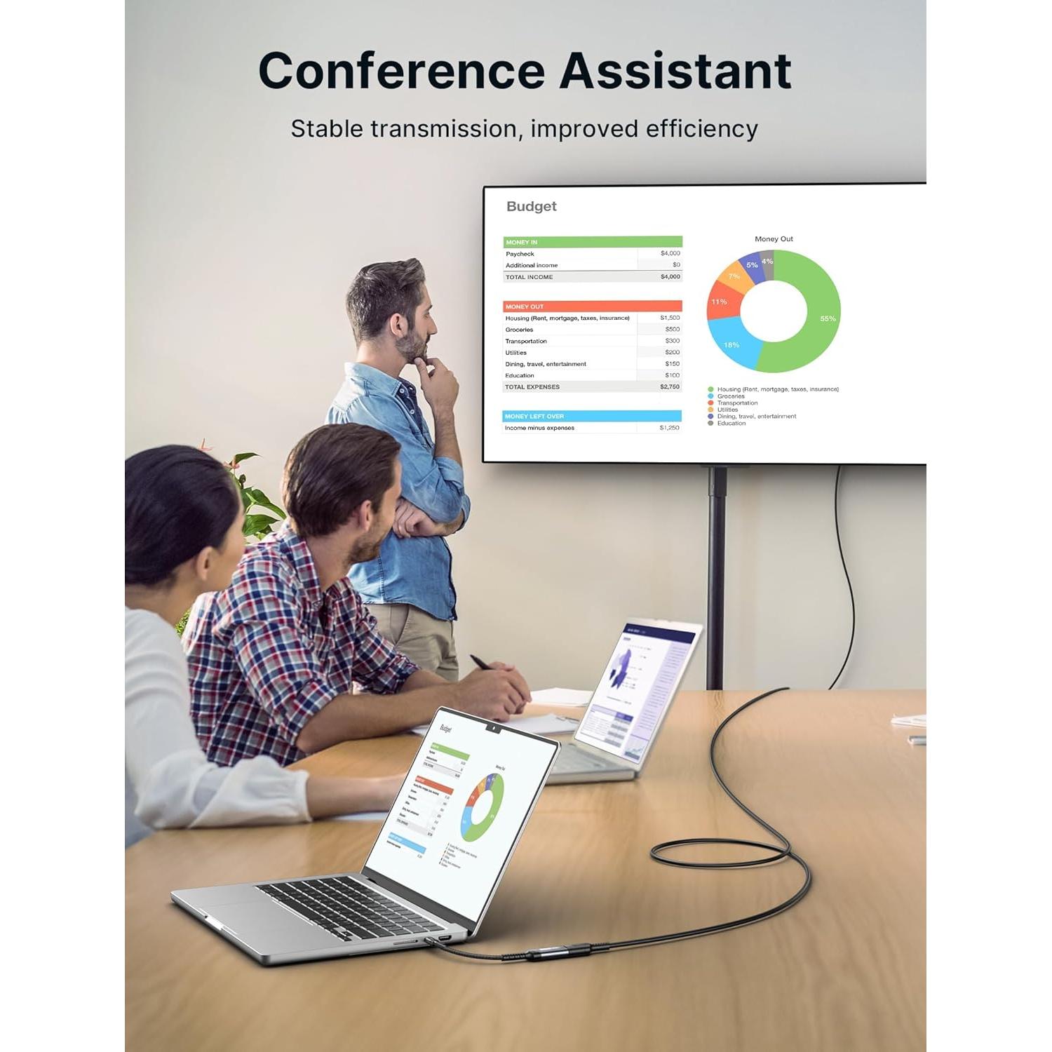 Adaptador JSAUX USB C a HDMI 4K - Compatible con iPhone y MacBook