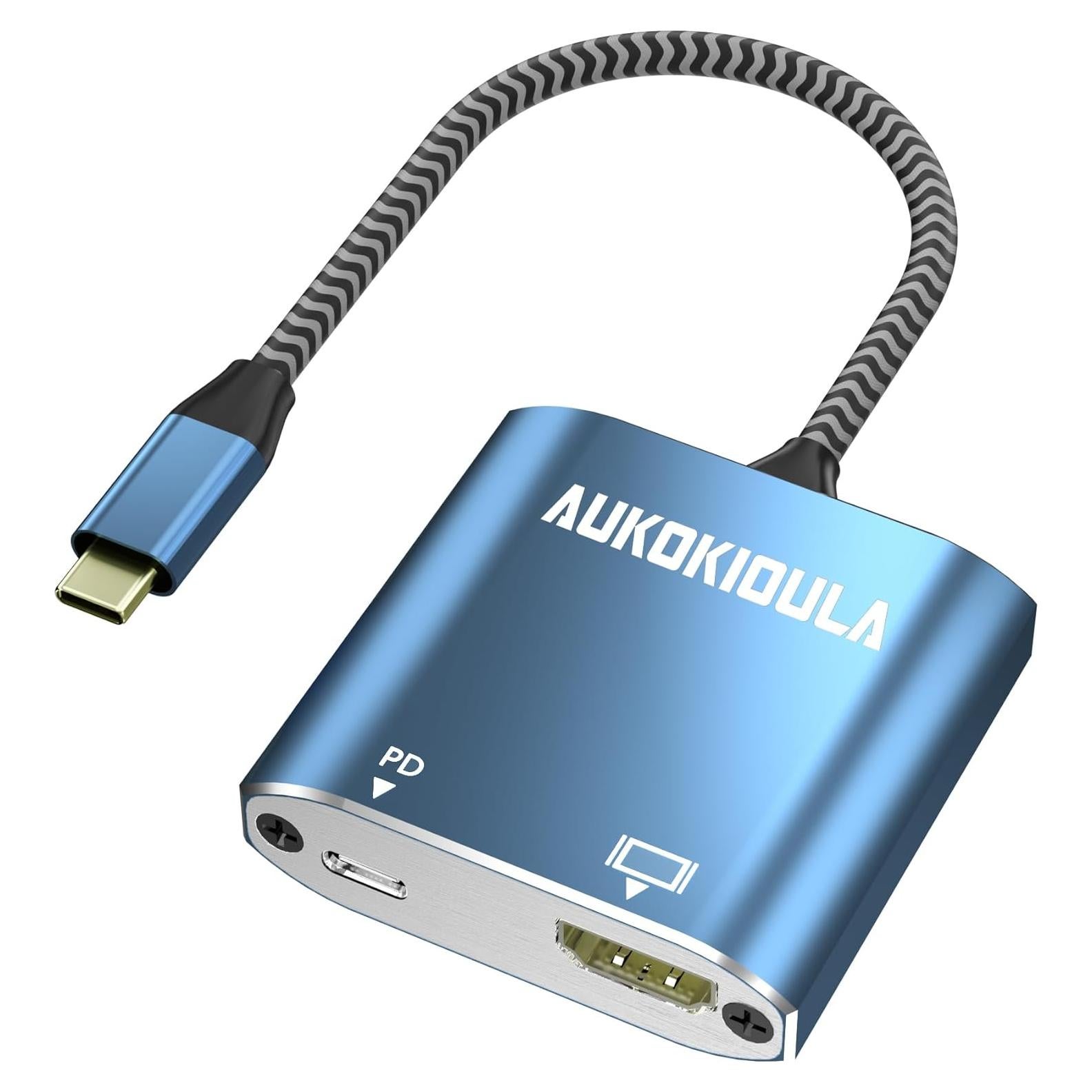 Adaptador USB C a HDMI 4K AUKOKIOULA - Compatible iPhone 15, MacBook